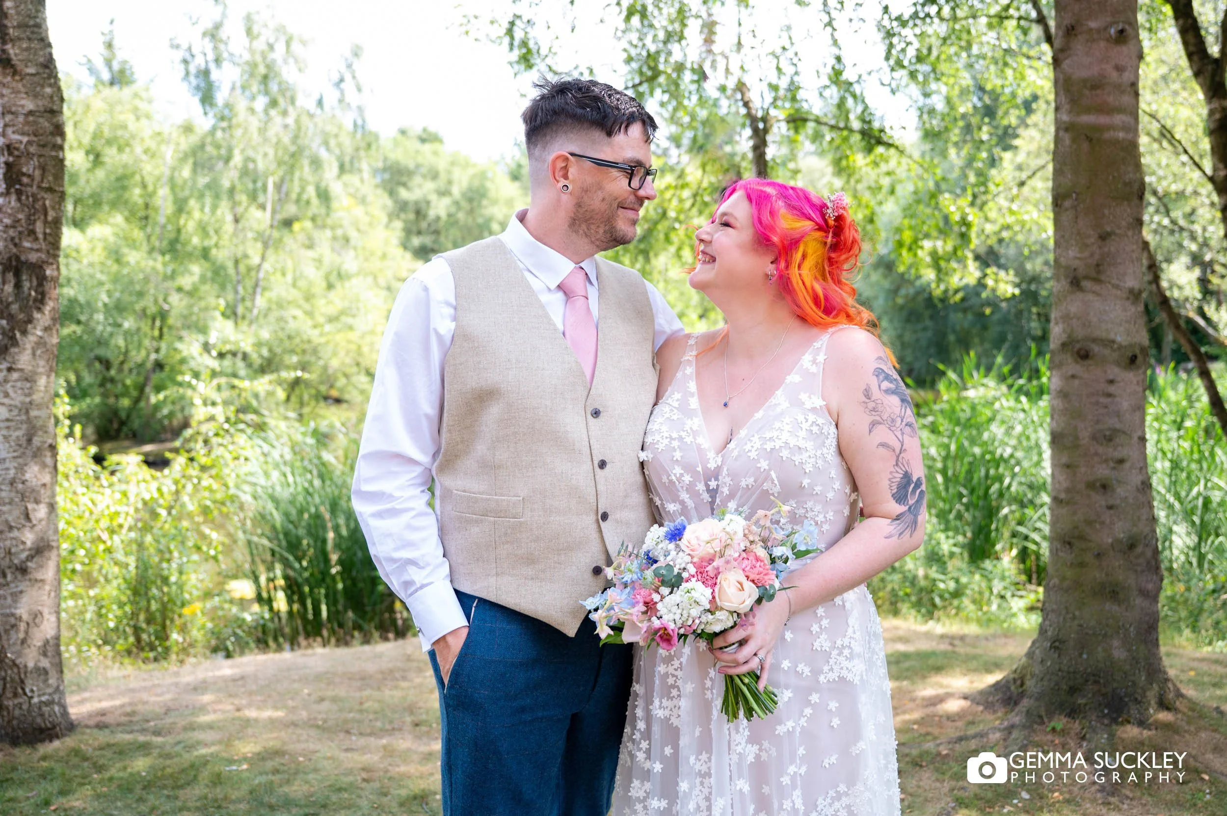 newly-weds outside chevin hotel