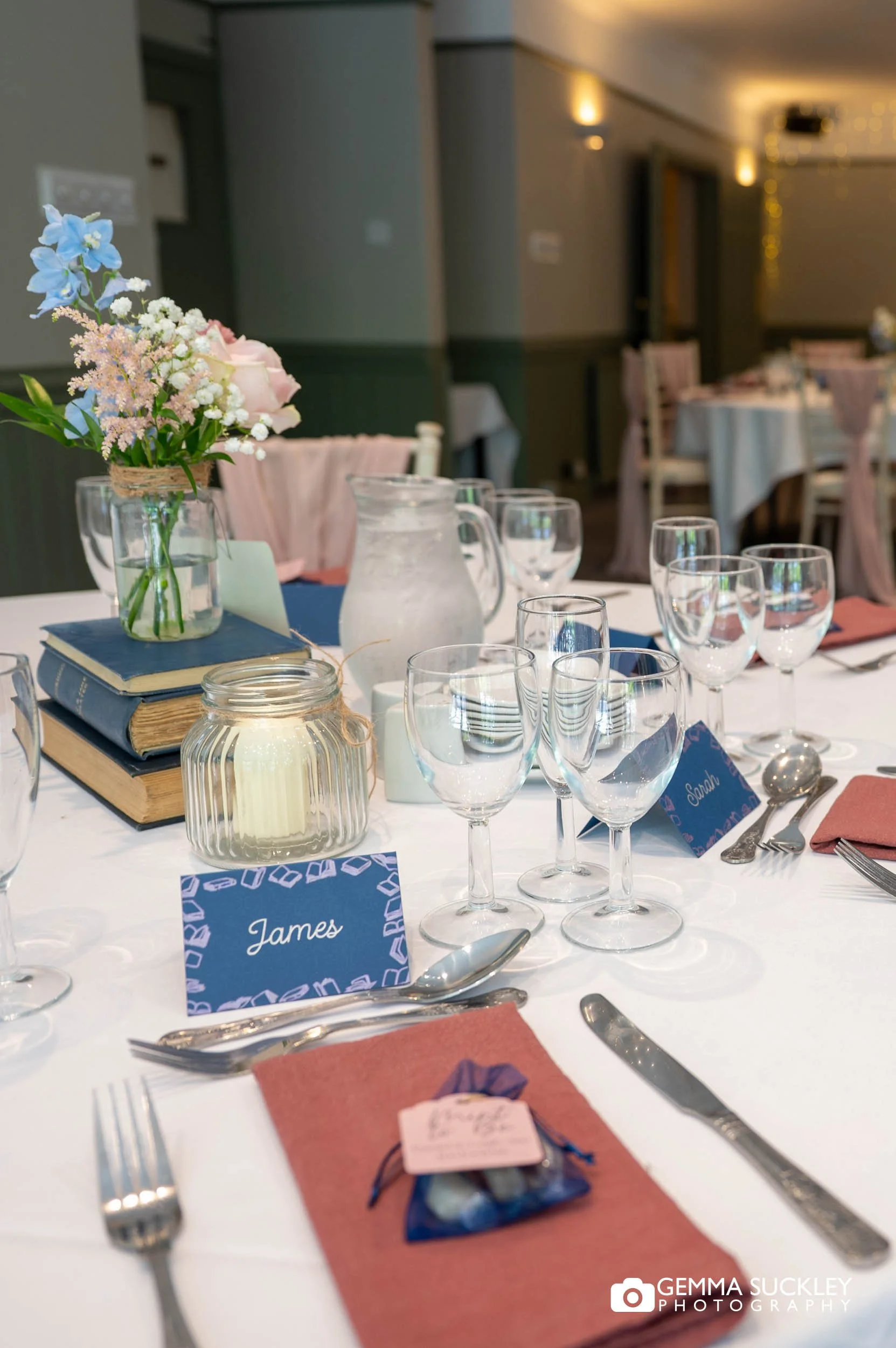Book-inspired wedding décor at Chevin Country Park Hotel &amp; Spa