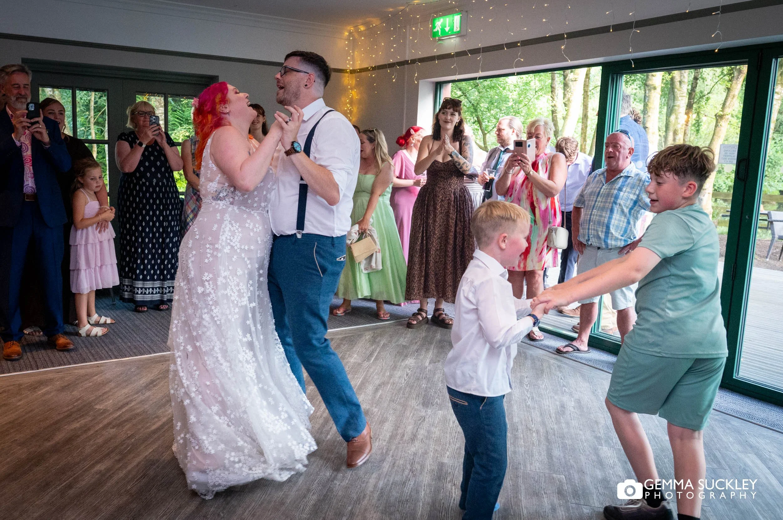 newly-weds first dance with their kids