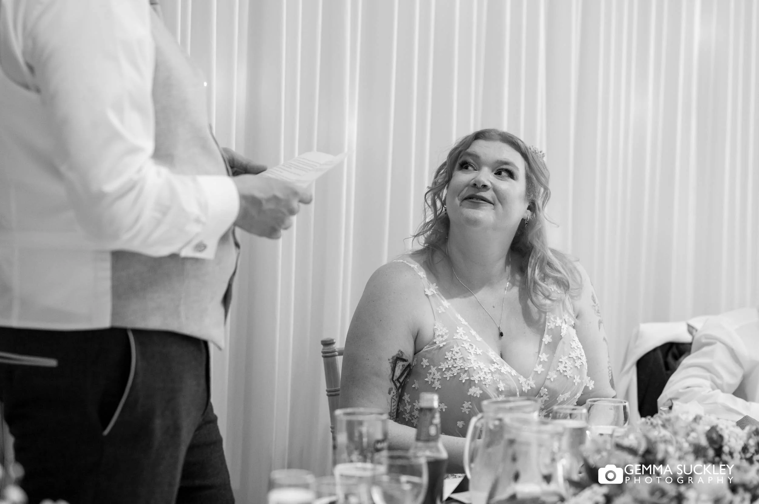 bride listen to her husbands speech