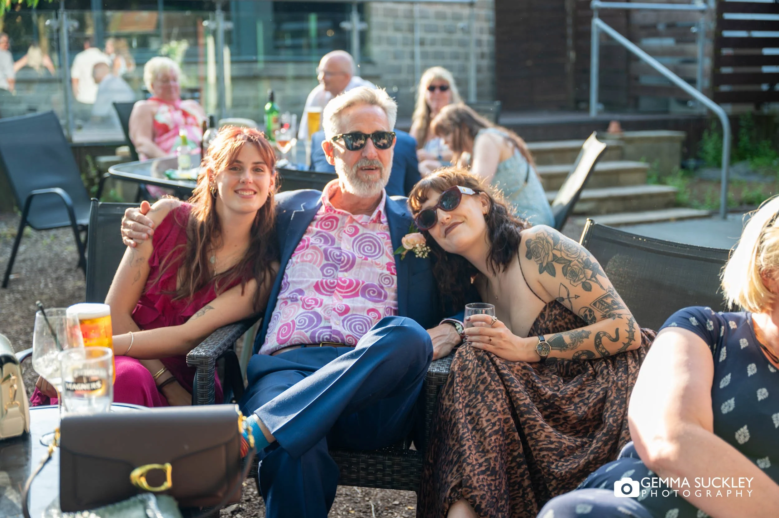 wedding guests outside the chevin hotel