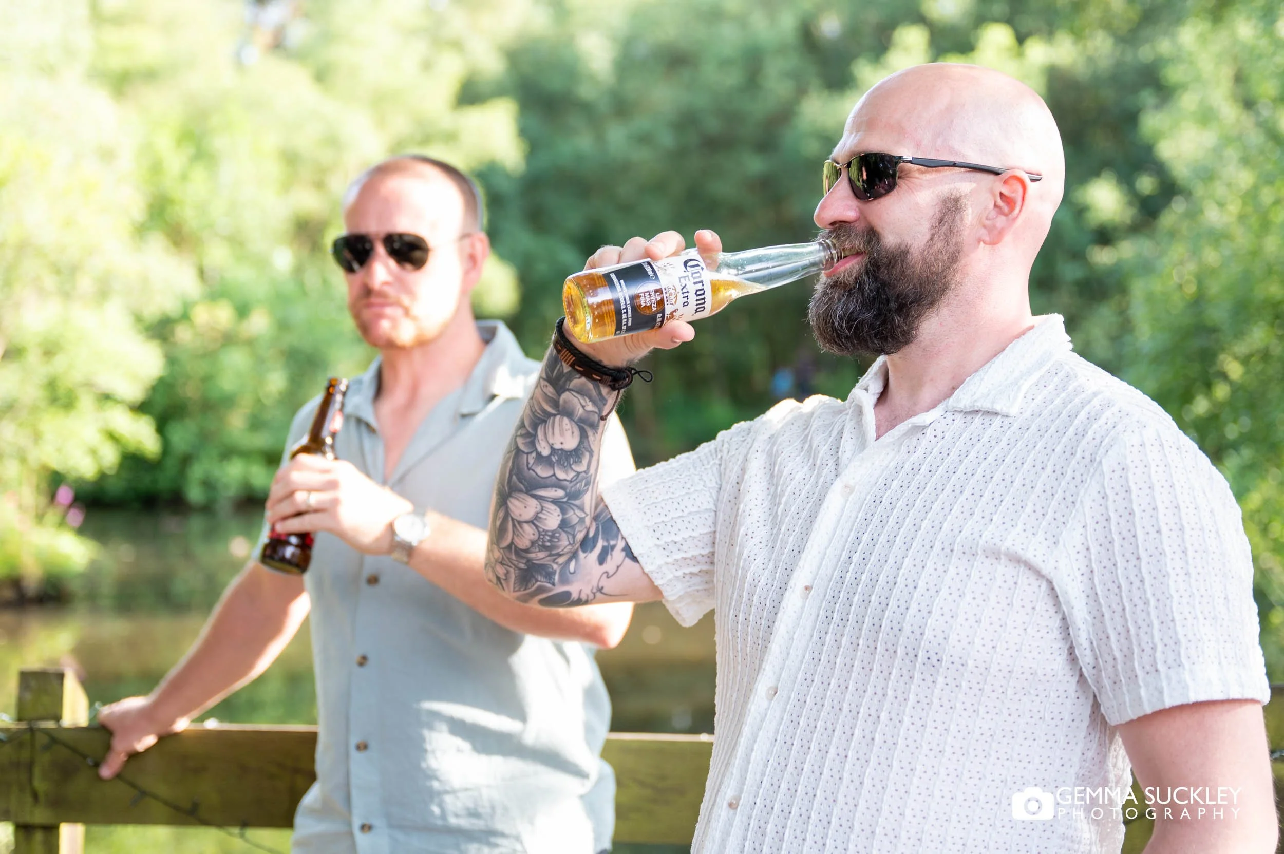 guests drinking beer