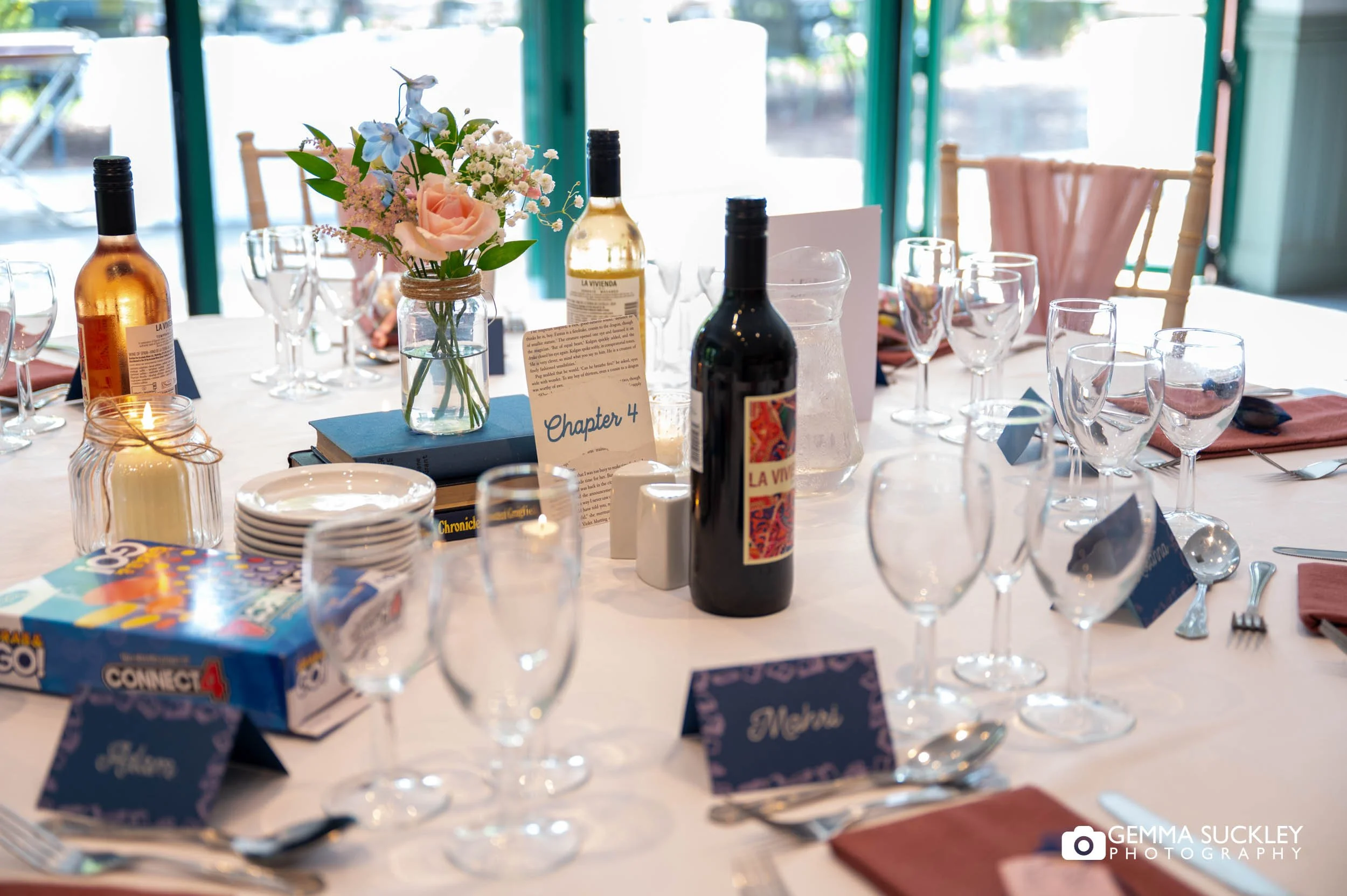 Wedding table décor created by Ambience Venue Styling