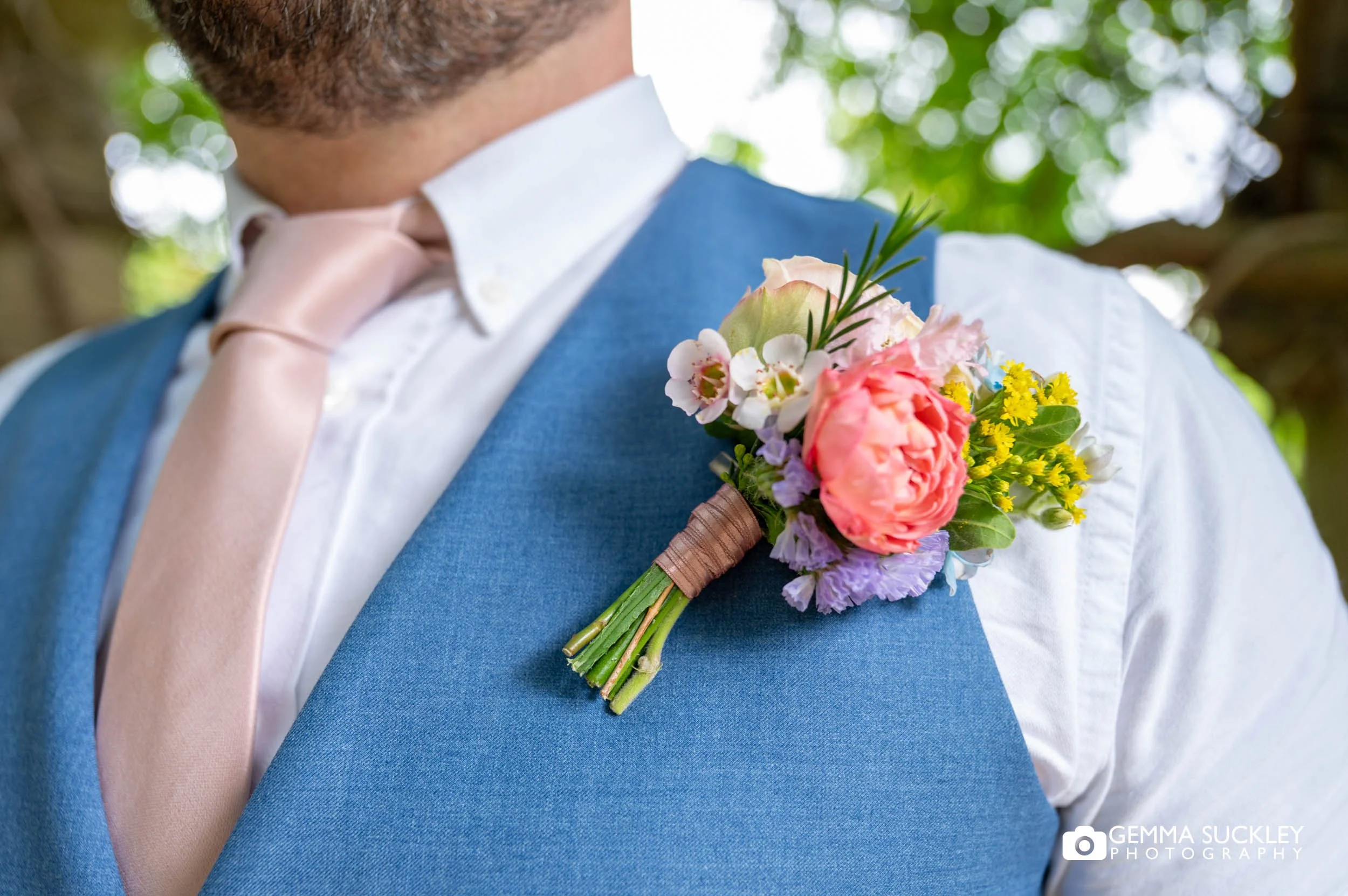 buttonhole on the groom
