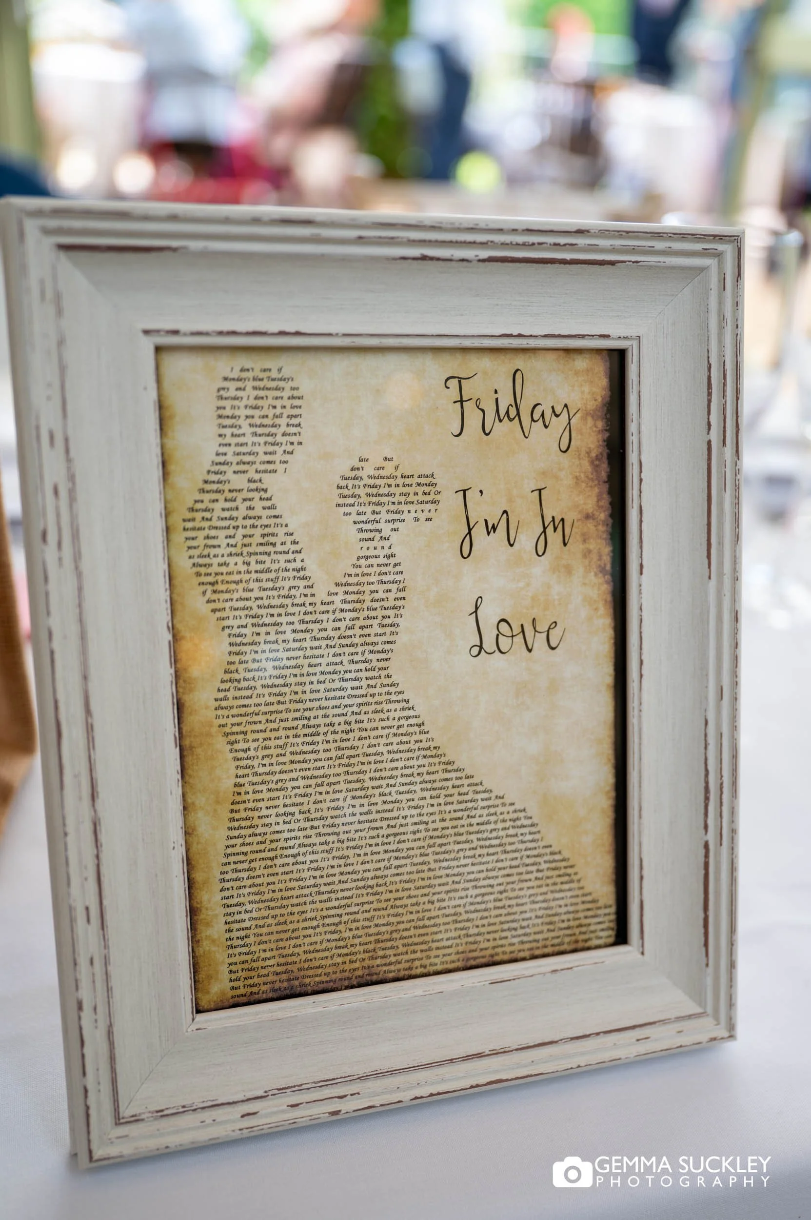 the table placement with lyrics