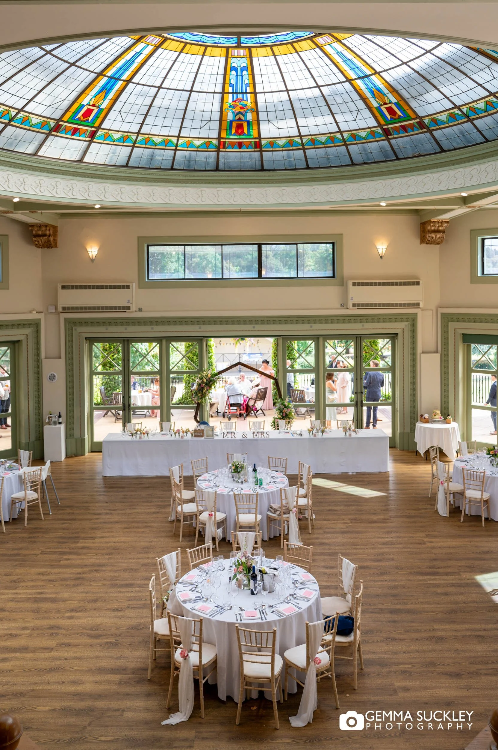 inside the glass dome at The Sun Pavilion Harrogate