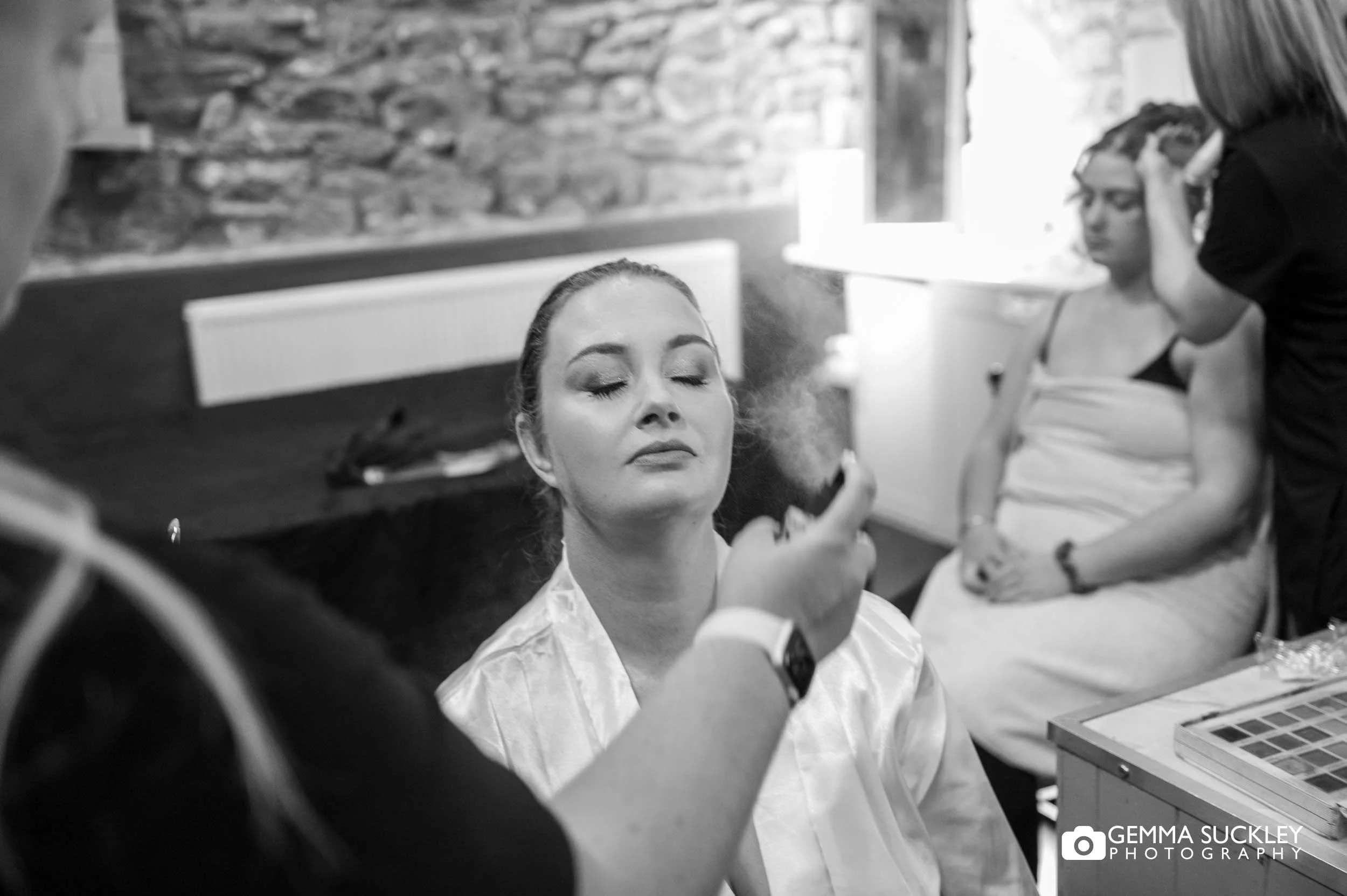 Bridal preparations in the bunk barn at Barden Tower