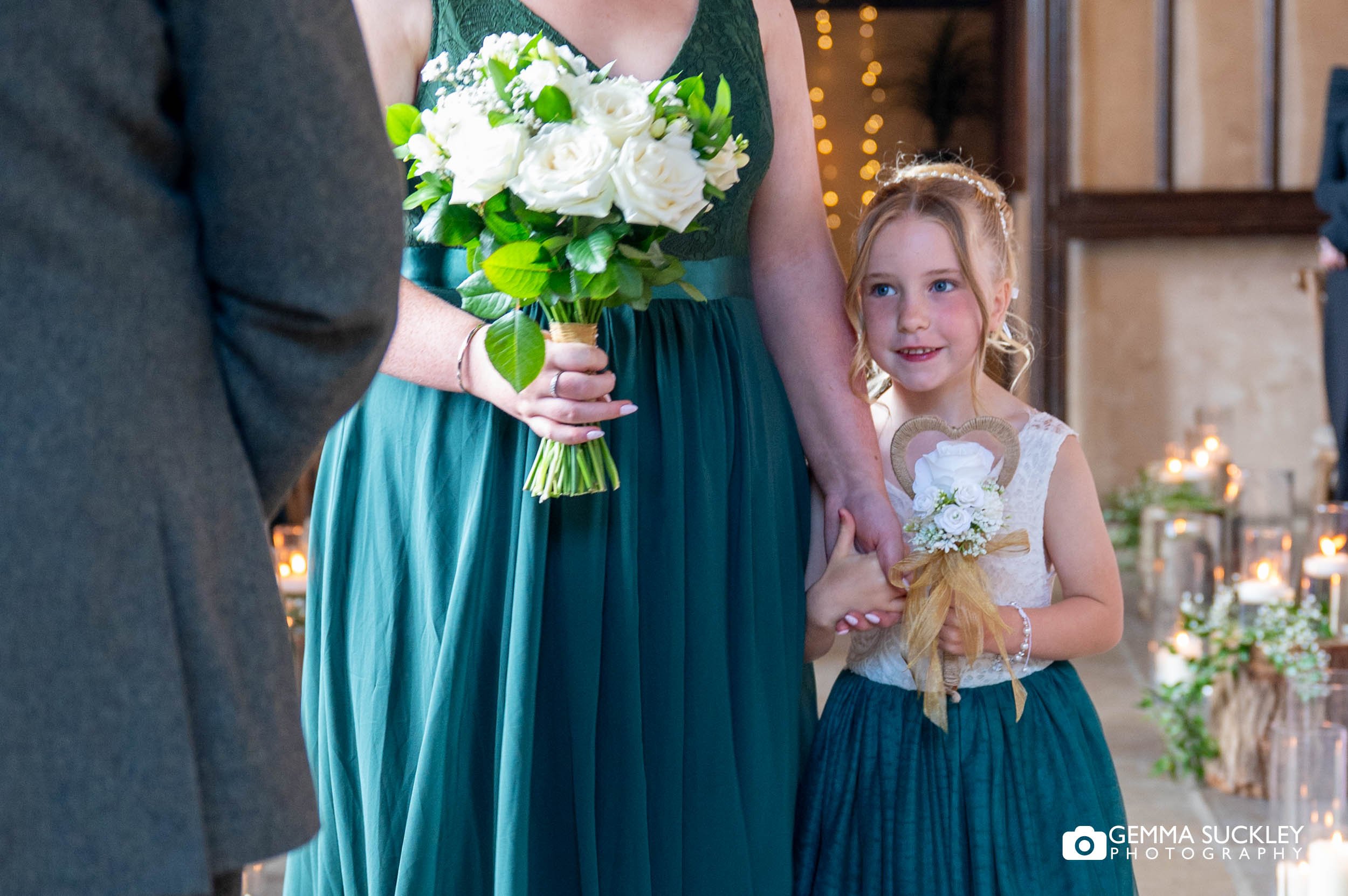 flower girl walking down the aisle 