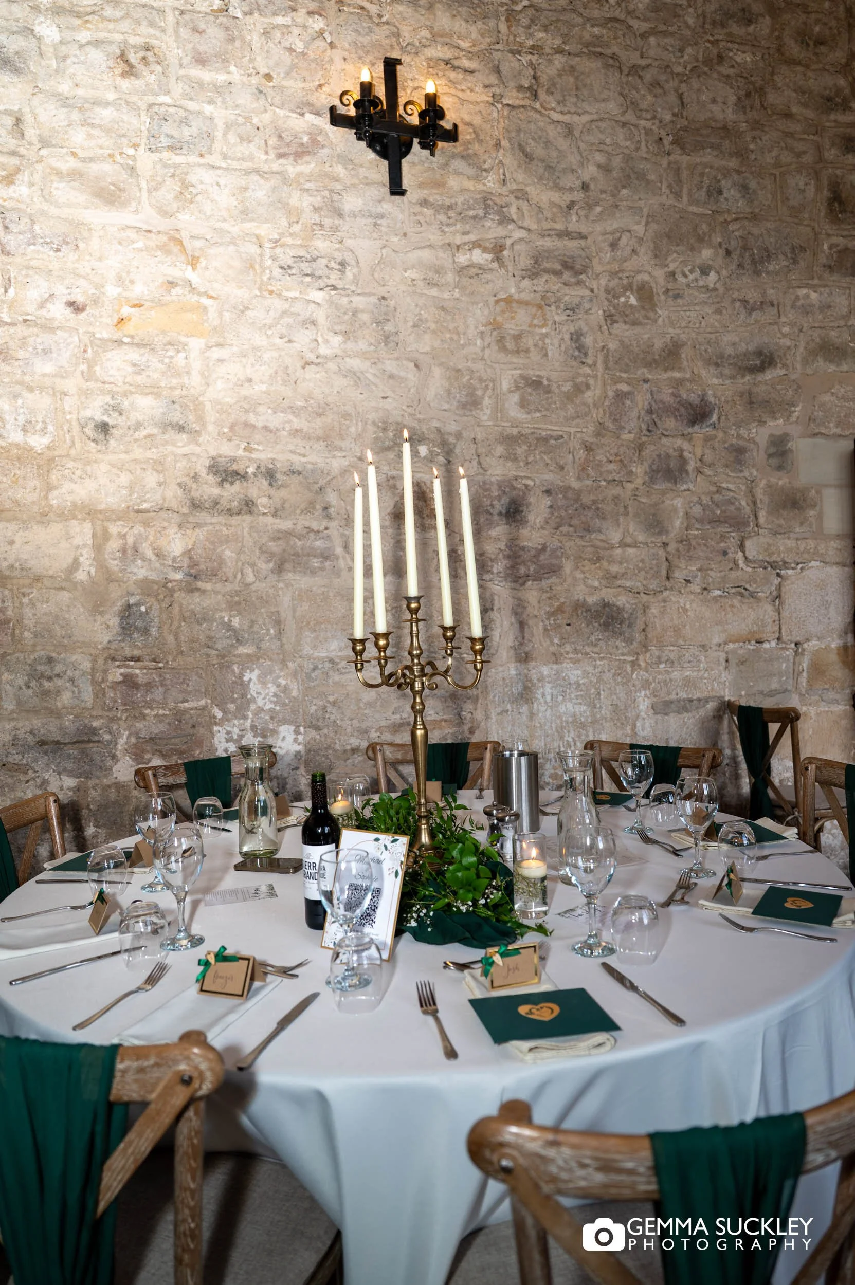 tables dressed for the wedding breakfast at the priests house