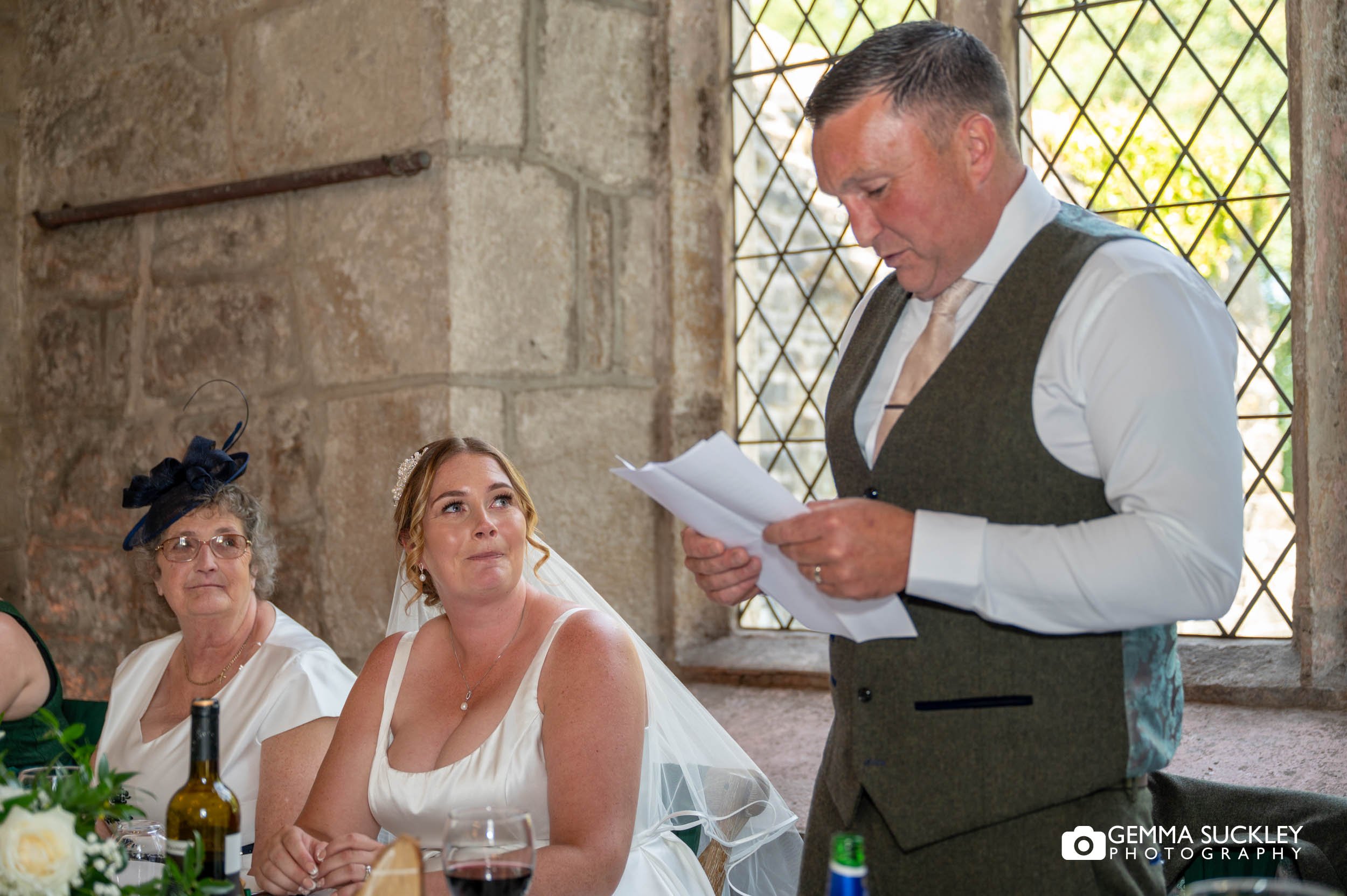 groom making his speech at the priests house
