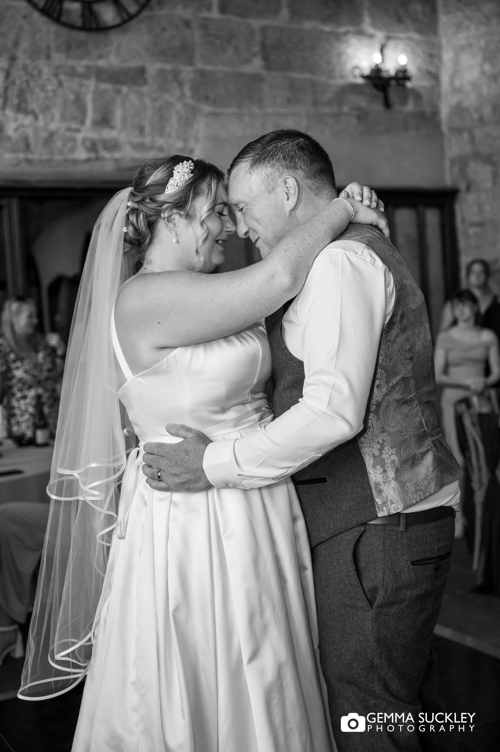 bride and groom's first dance at the priests house