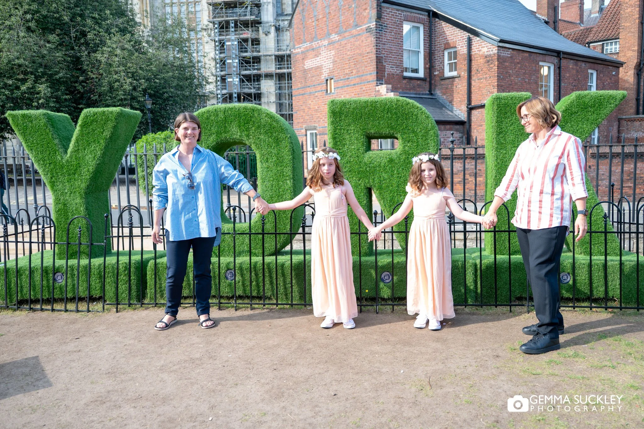 flower girls by the york sign