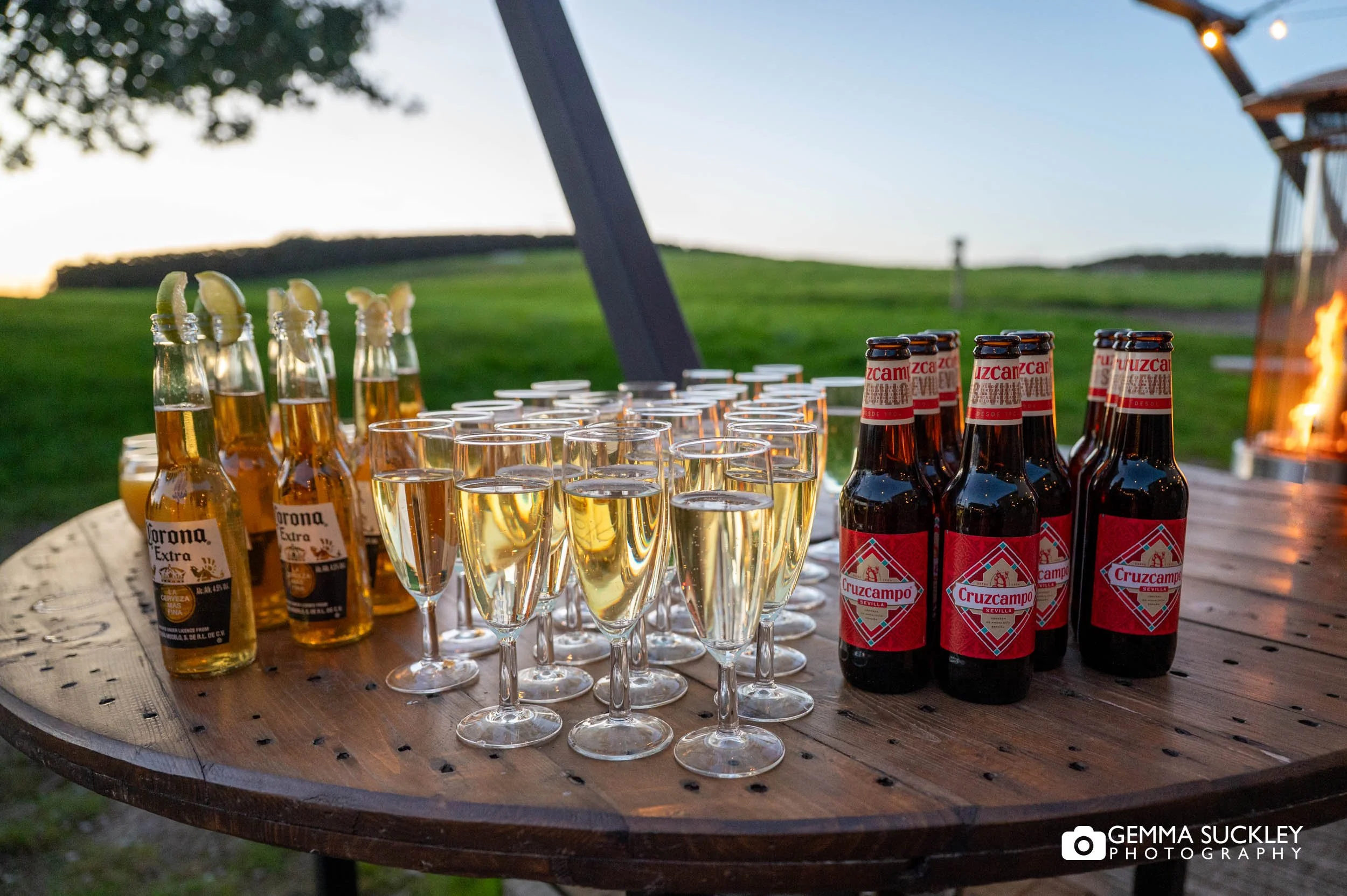 welcome drinks at Silsden's wedding party