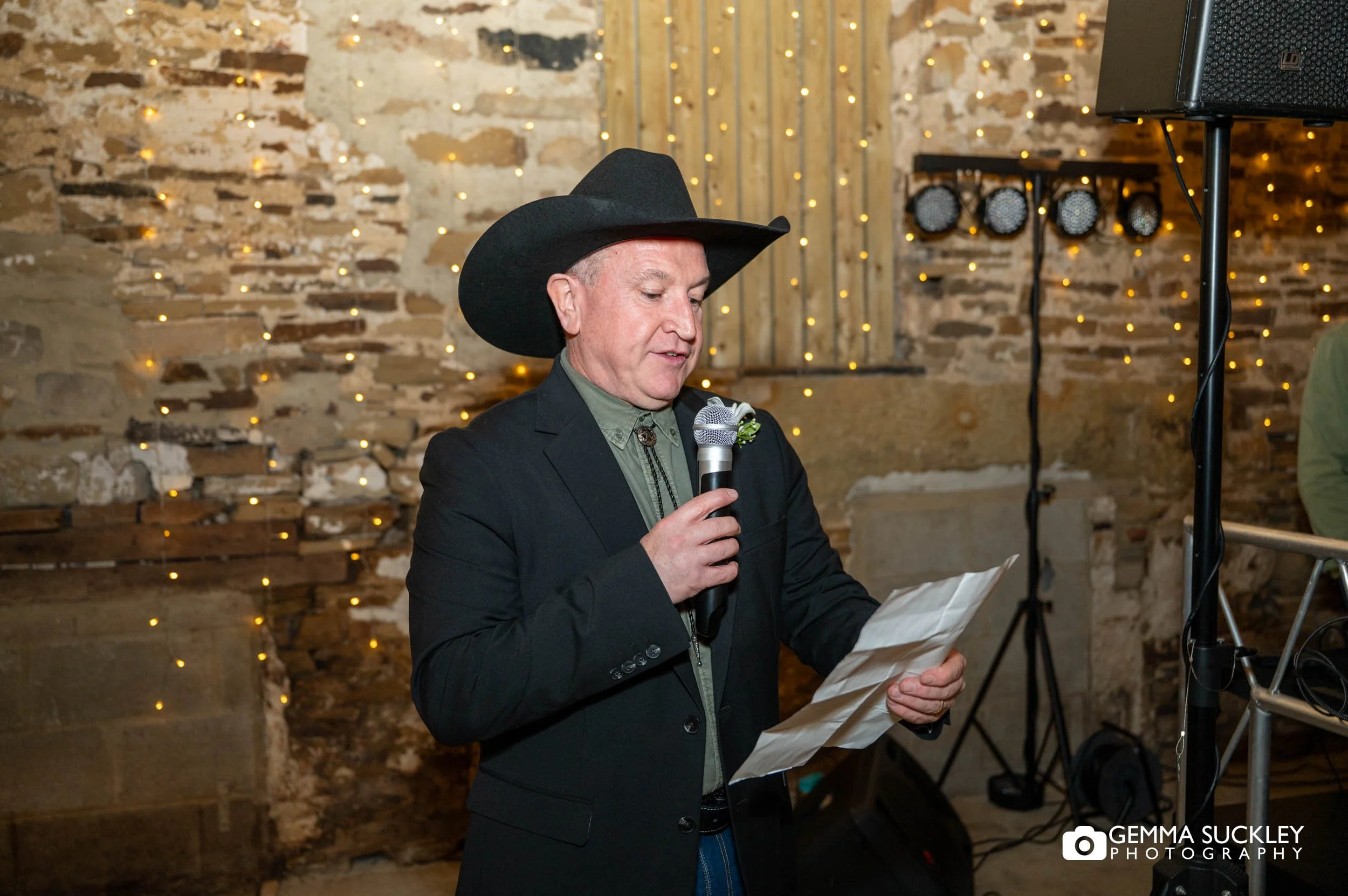 father of the bride making his speech