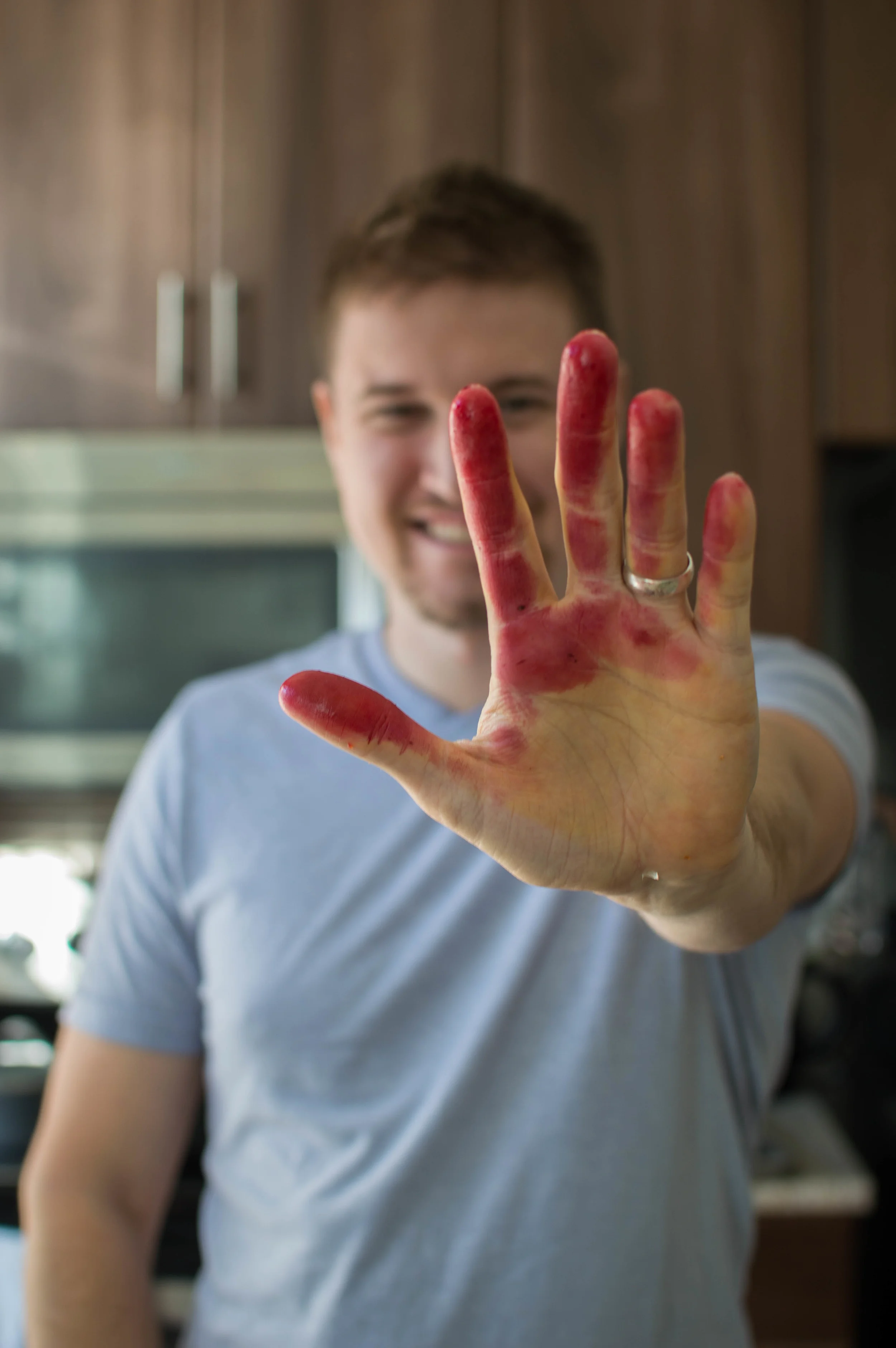 Beet juice on Rob's hands makes this picture a little creepy but it's my favorite one from Thanksgiving!