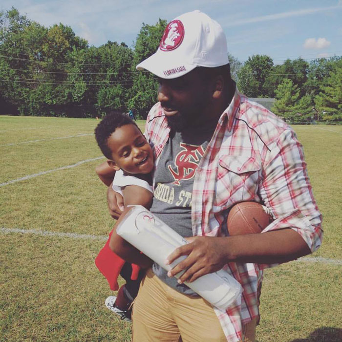 Shy With His Son, Hayden. 