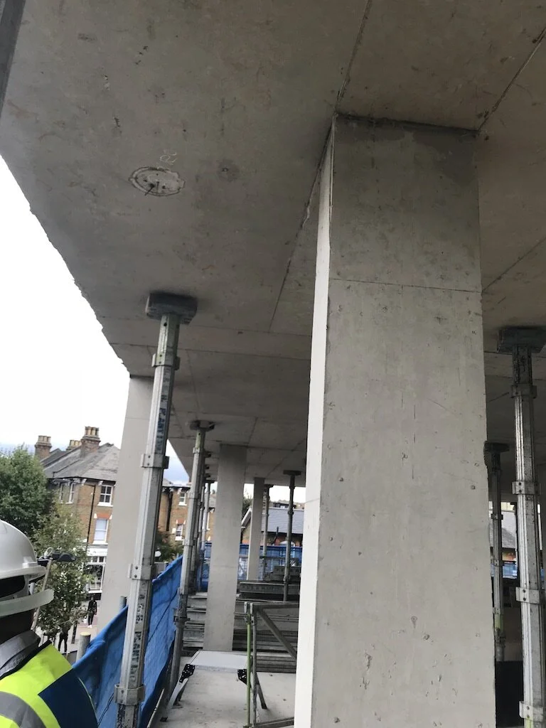 From the concrete frame