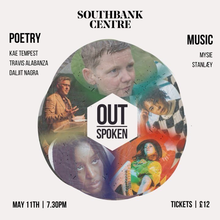 Next Thursday we&rsquo;re ✨back✨ at @southbankcentre&rsquo;s Queen Elizabeth Hall for our biggest show of the year!

With poetry performances and music from:
 
〰️ Kae Tempest / @kaetempest 
〰️ Travis Alabanza / @travisalabanza 
〰️ Daljit Nagra 
〰️ My