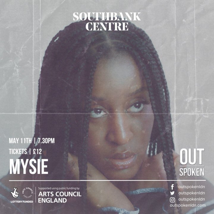 🎙️Tomorrow night we welcome @mmmmysie to Queen Elizabeth Hall for @outspokenldn&rsquo;s biggest show of the year!

🎤 Mysie is a singer-songwriter whose atmospheric voice blends everything from soaring pop and warm gospel to deft jazz and intricate 