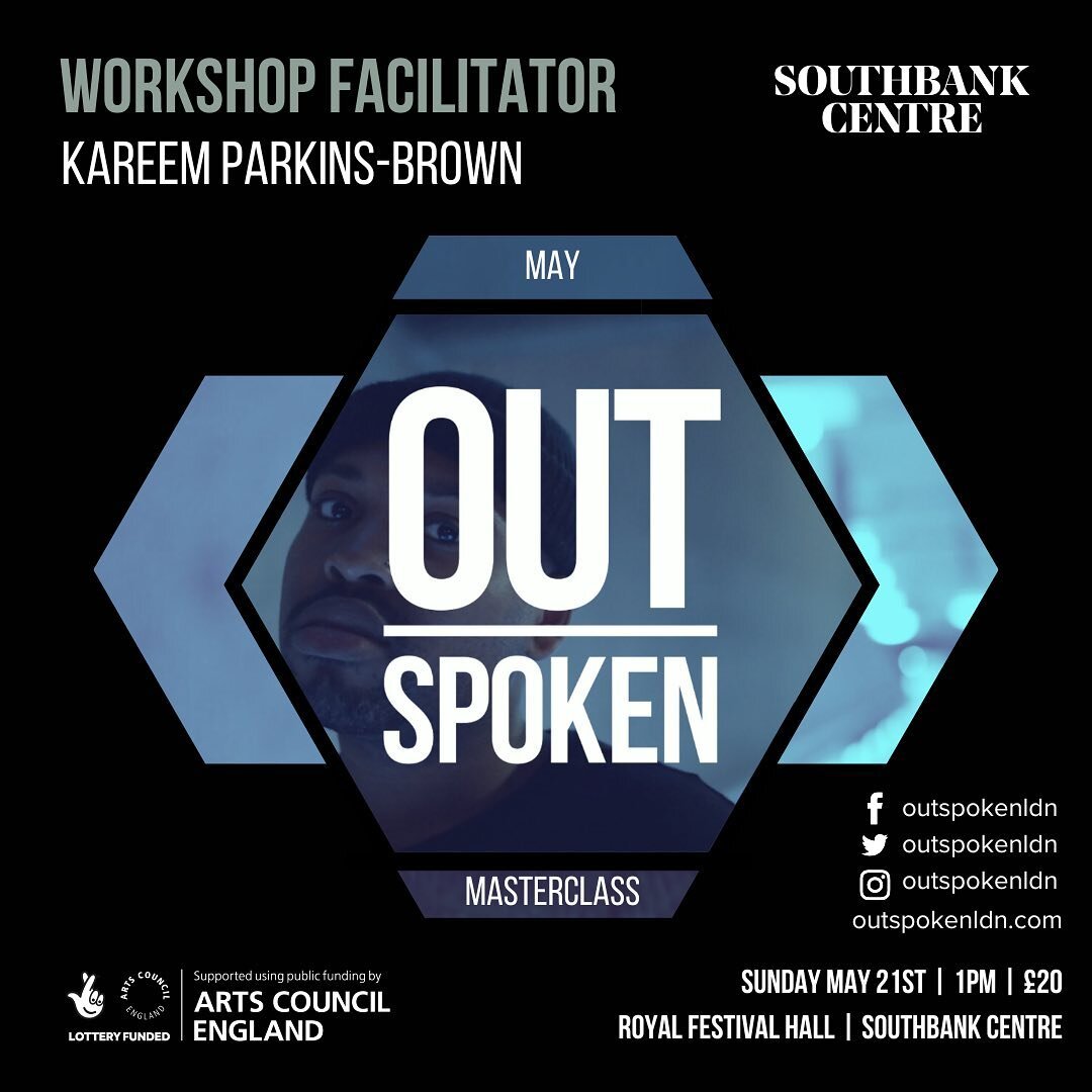 Kareem Parkins-Brown is the facilitator of this month&rsquo;s poetry masterclass at @southbankcentre ✍🏽

🗓️ Sunday 21 May | 1pm

𝘖𝘶𝘵-𝘚𝘱𝘰𝘬𝘦𝘯'𝘴 𝘗𝘰𝘦𝘵𝘳𝘺&nbsp;𝘔𝘢𝘴𝘵𝘦𝘳𝘤𝘭𝘢𝘴𝘴&nbsp;𝘪𝘴 𝘢 𝘮𝘰𝘯𝘵𝘩𝘭𝘺 𝘵𝘩𝘳𝘦𝘦 𝘩𝘰𝘶𝘳 𝘸𝘦𝘦?