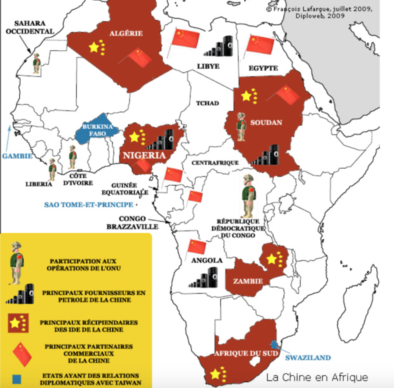 Carte 3: La Chine en Afrique