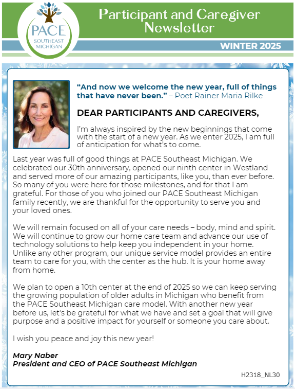 Newsletter — PACE Southeast Michigan