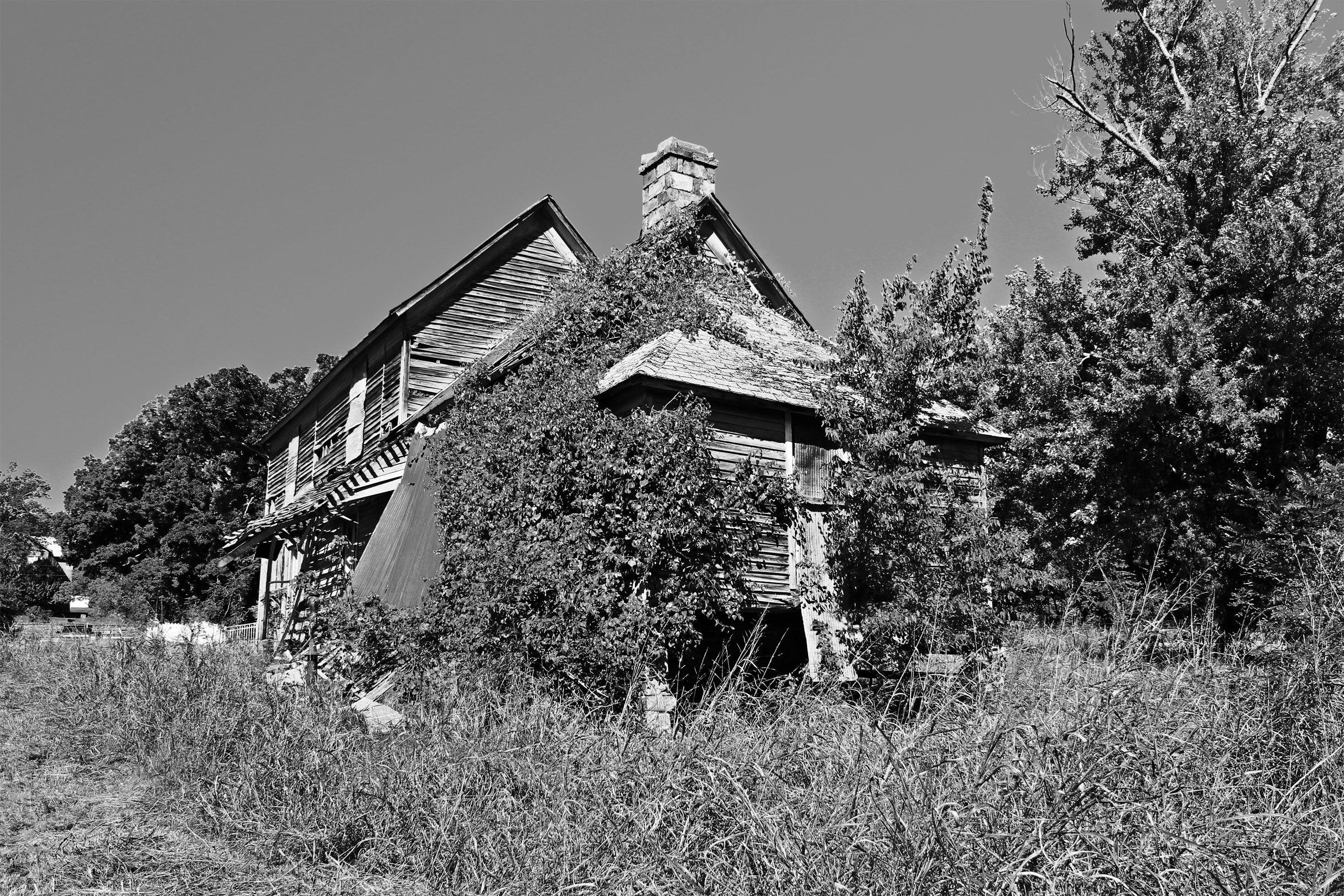    Dilapidated Farm House  , Cane Hill, AR, 2013. B&amp;W HDR digital image. 