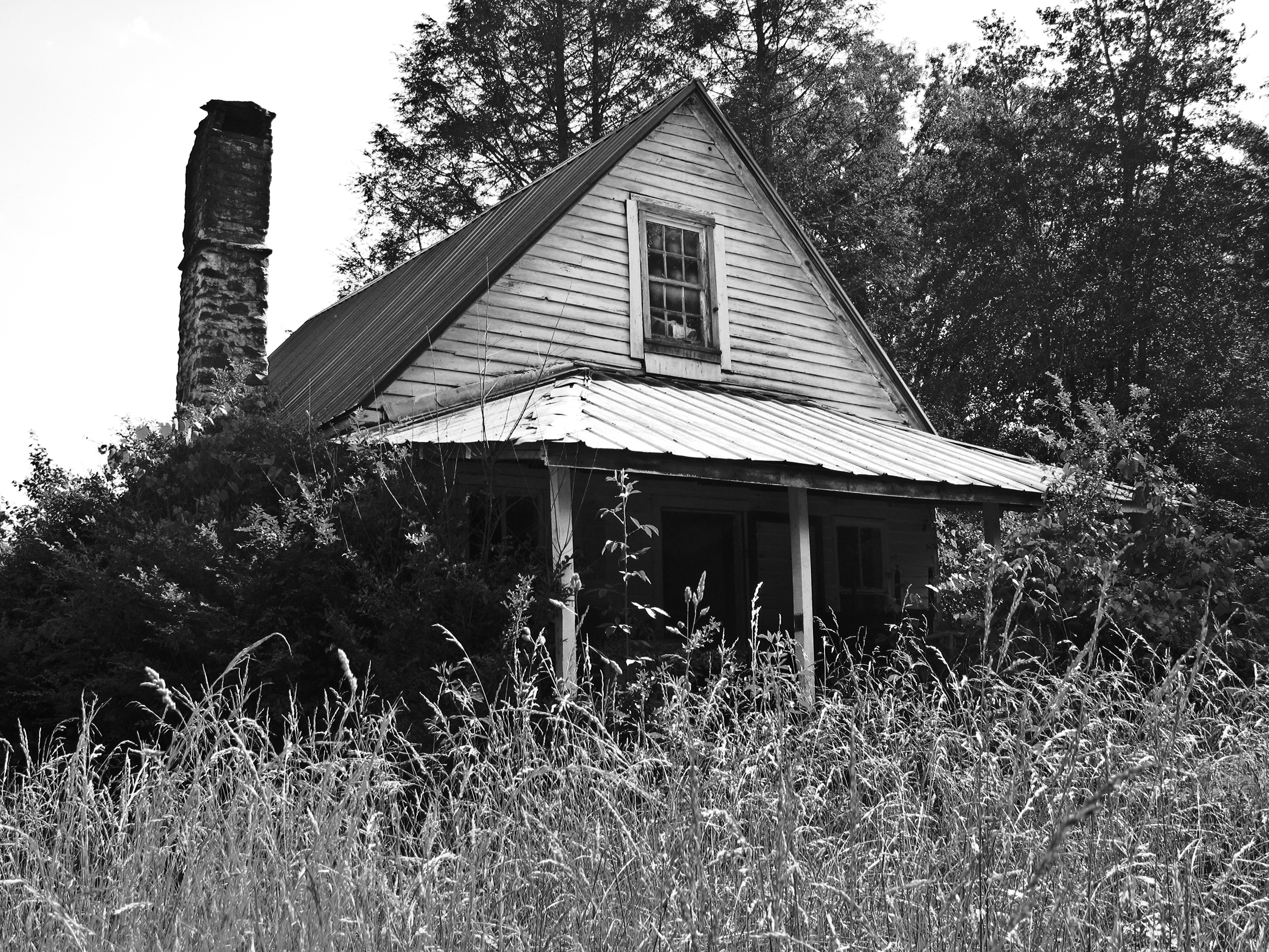    Abandoned House  , Fannin County, GA, 2013. B&amp;W HDR digital image. 