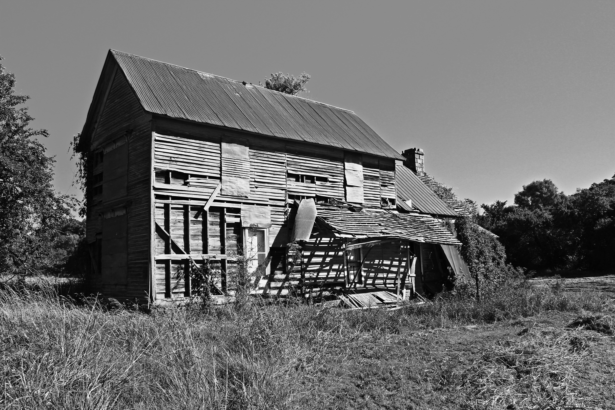    Abandoned Farm House  , Cane Hill, AR, 2013. B&amp;W HDR digital image. 