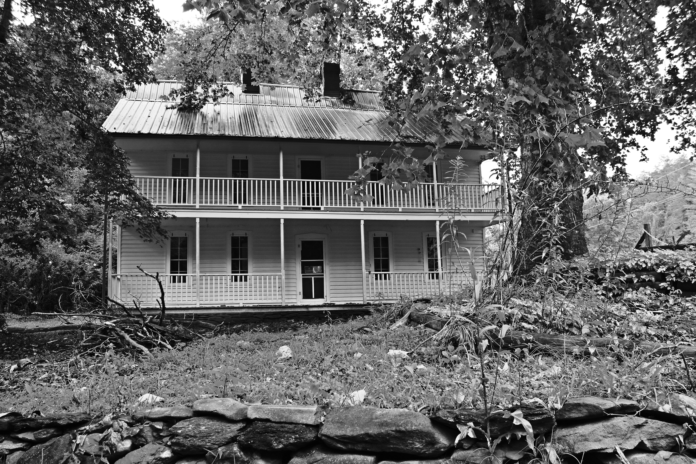    McKinney House on&nbsp;&nbsp;Fighting Town Creek  , Fannin County, GA, 2014. B&amp;W HDR digital image. 