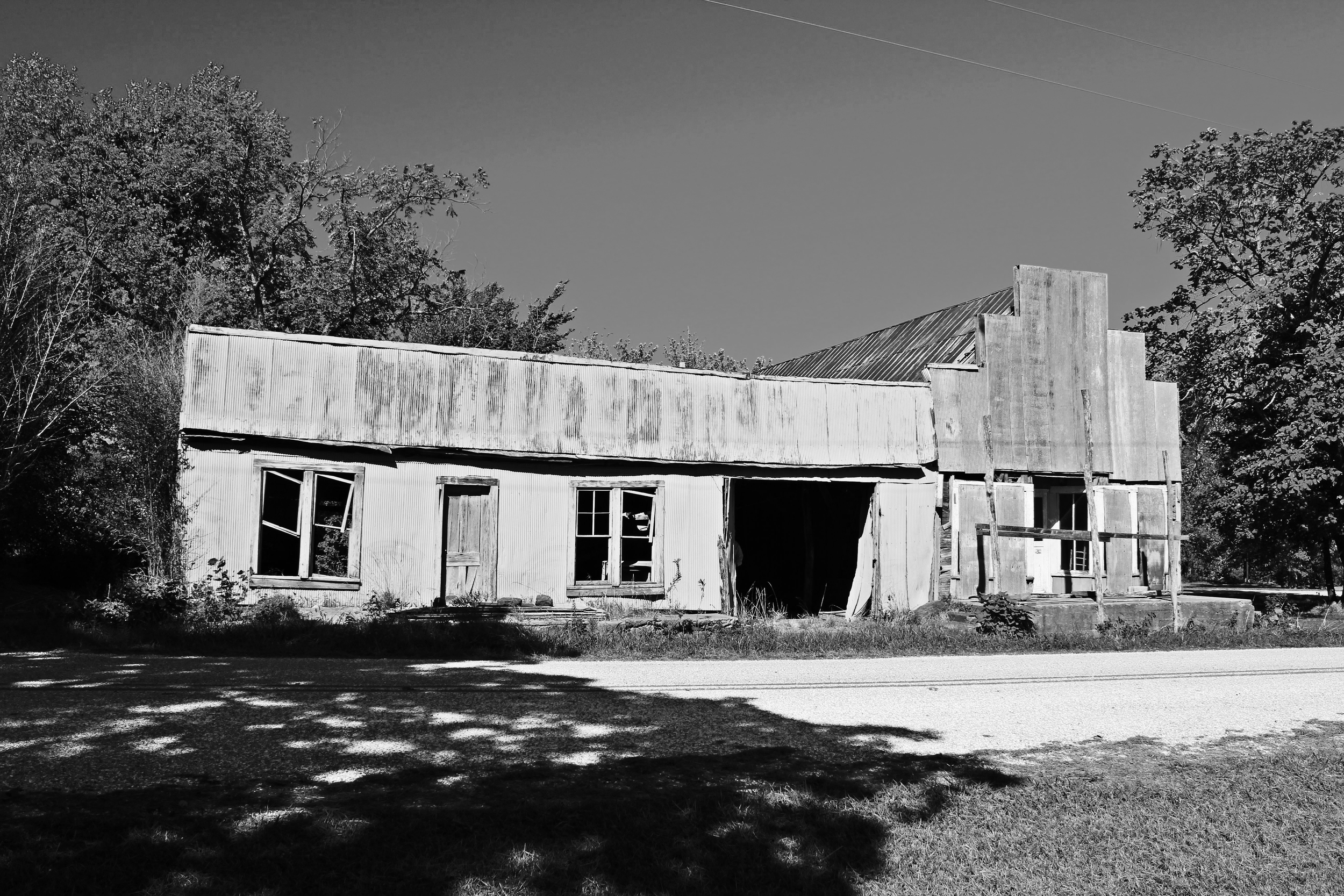    Clyde General Store  , 2013. Washington County, AR. B&amp;W HDR digital image. 