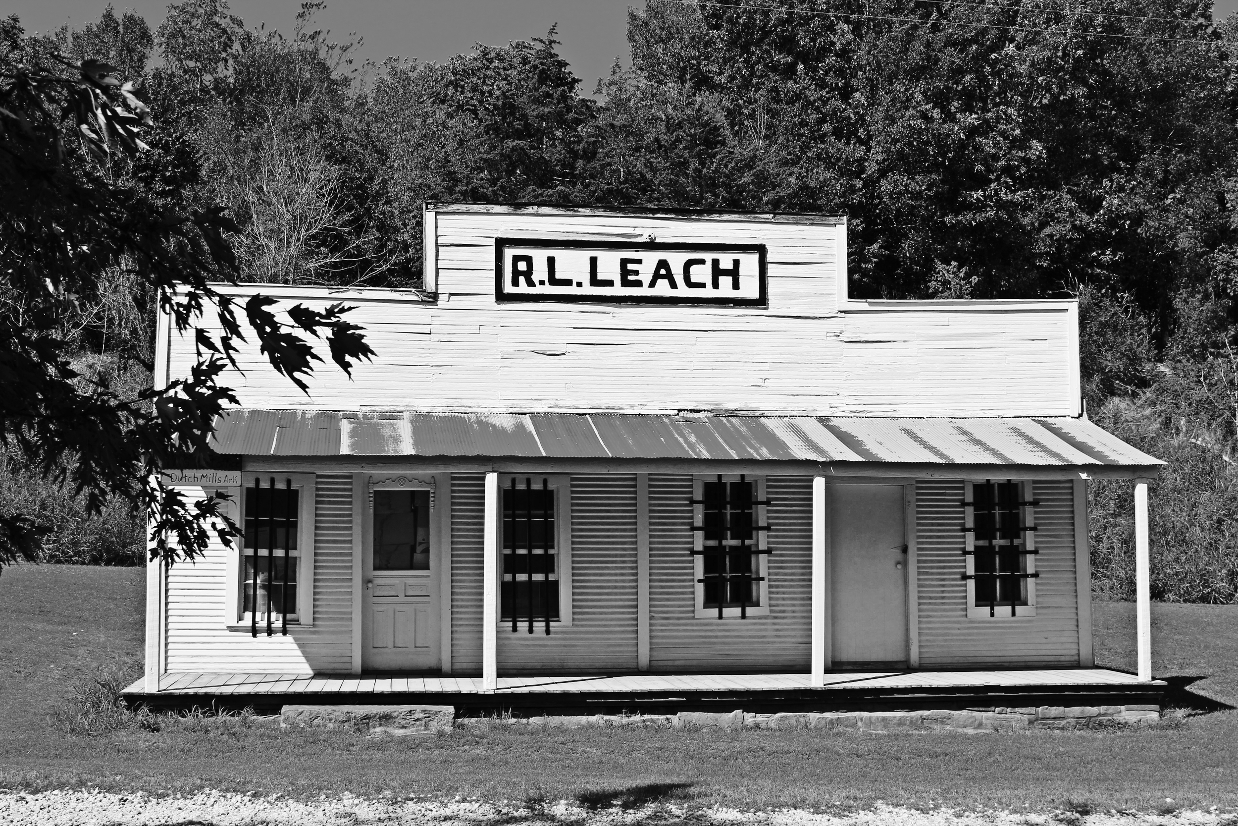  R.L. Leach Grocery, 2013. Dutch Mills, Washington County, AR. B&amp;W HDR digital image. 