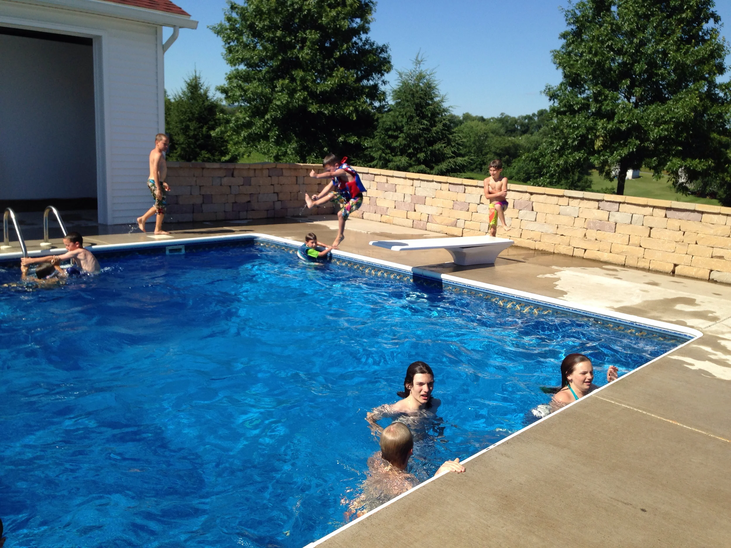 Custom Pool with Diving Board in Selinsgrove