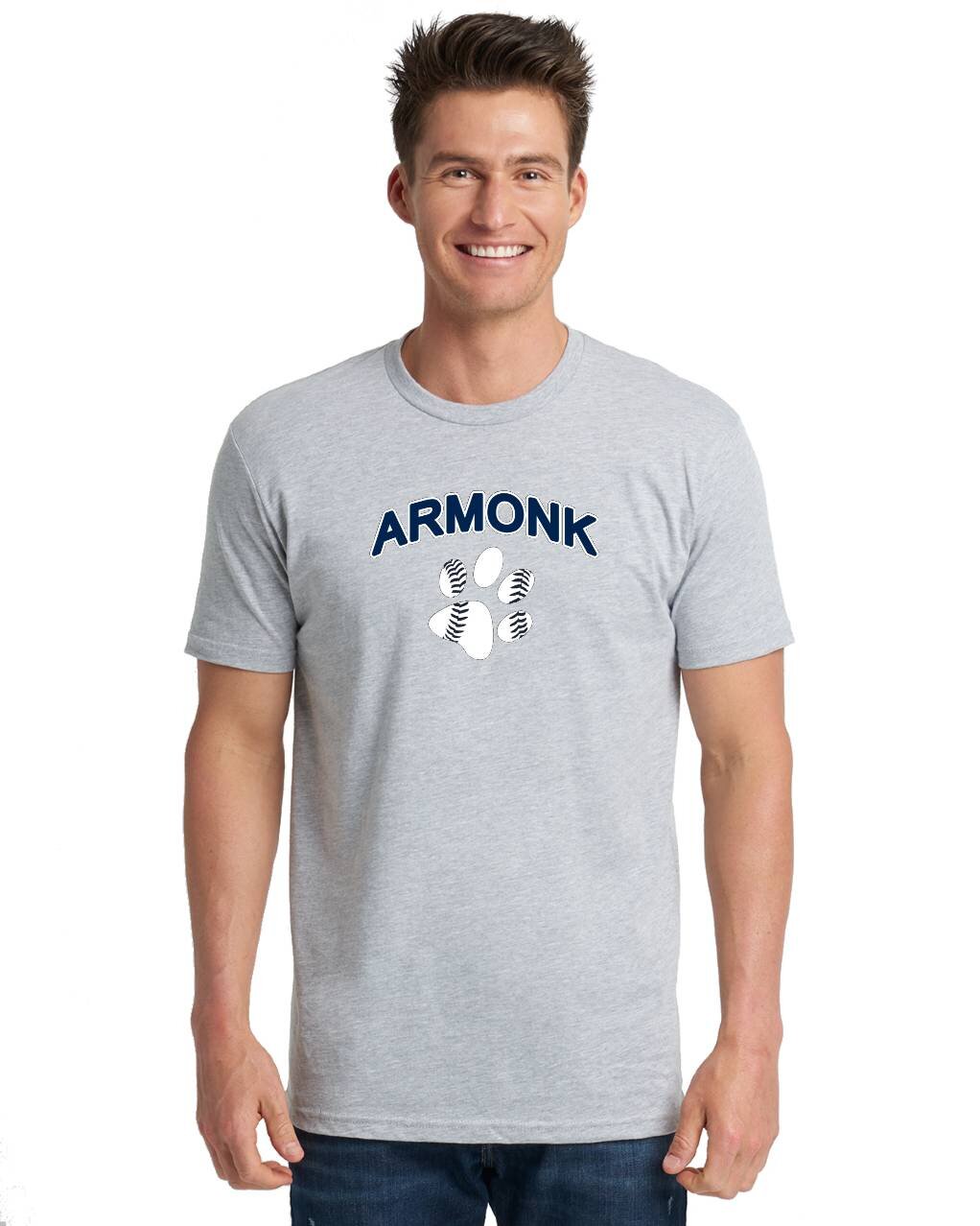 Armonk Travel Baseball Adult Cotton Gray Tee