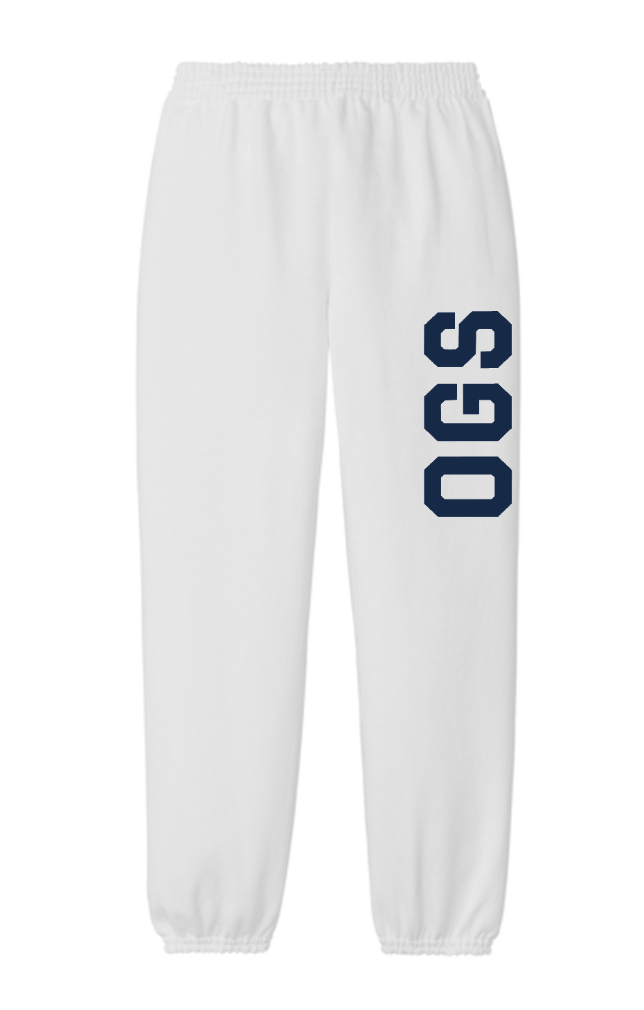 Old Greenwich School Youth White Sweatpants