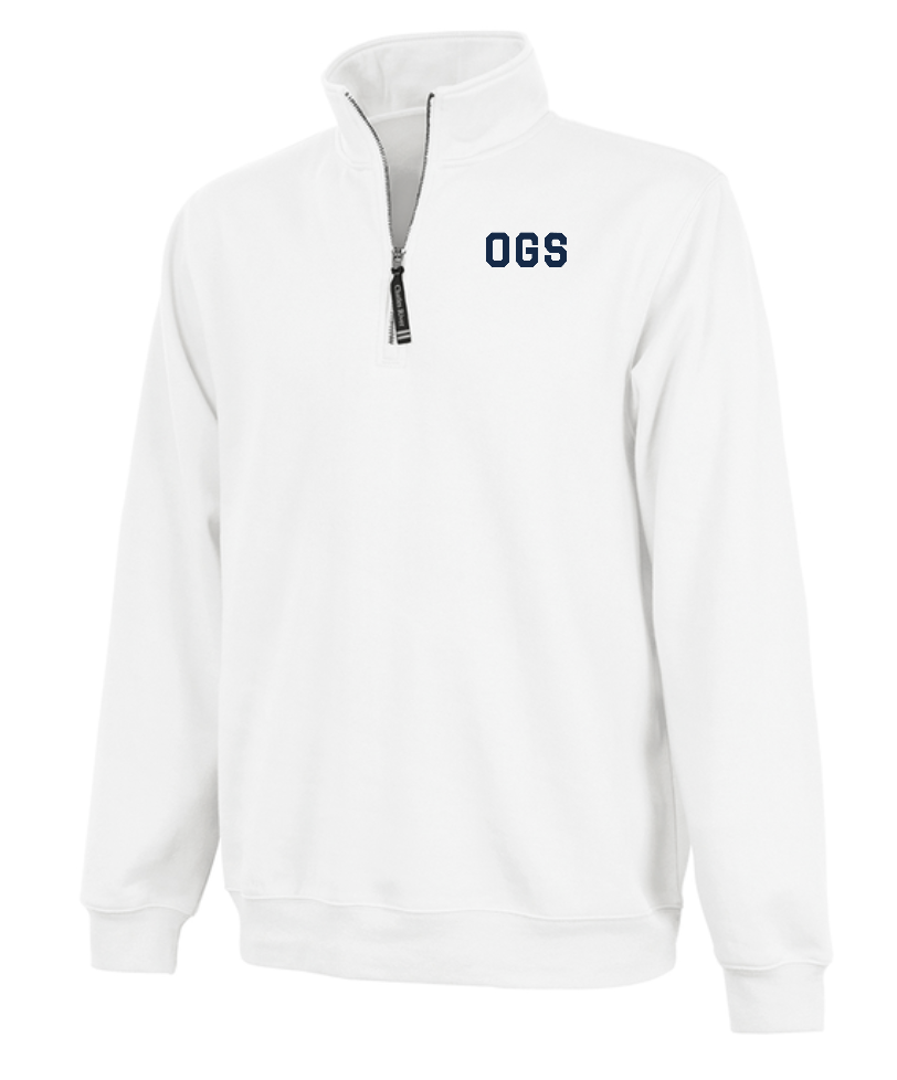 Old Greenwich School Adult White 1/4 Zip