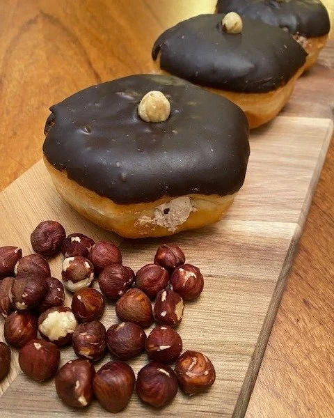 Breaking donut news!! Nuttin' better than our feature donut in January...Indulge in our mouth-watering Hazelnut Cream donut, filled with whipped Nutella and Whippee, topped with chocolate and a roasted hazelnut.  We will be bringing in the New Year f
