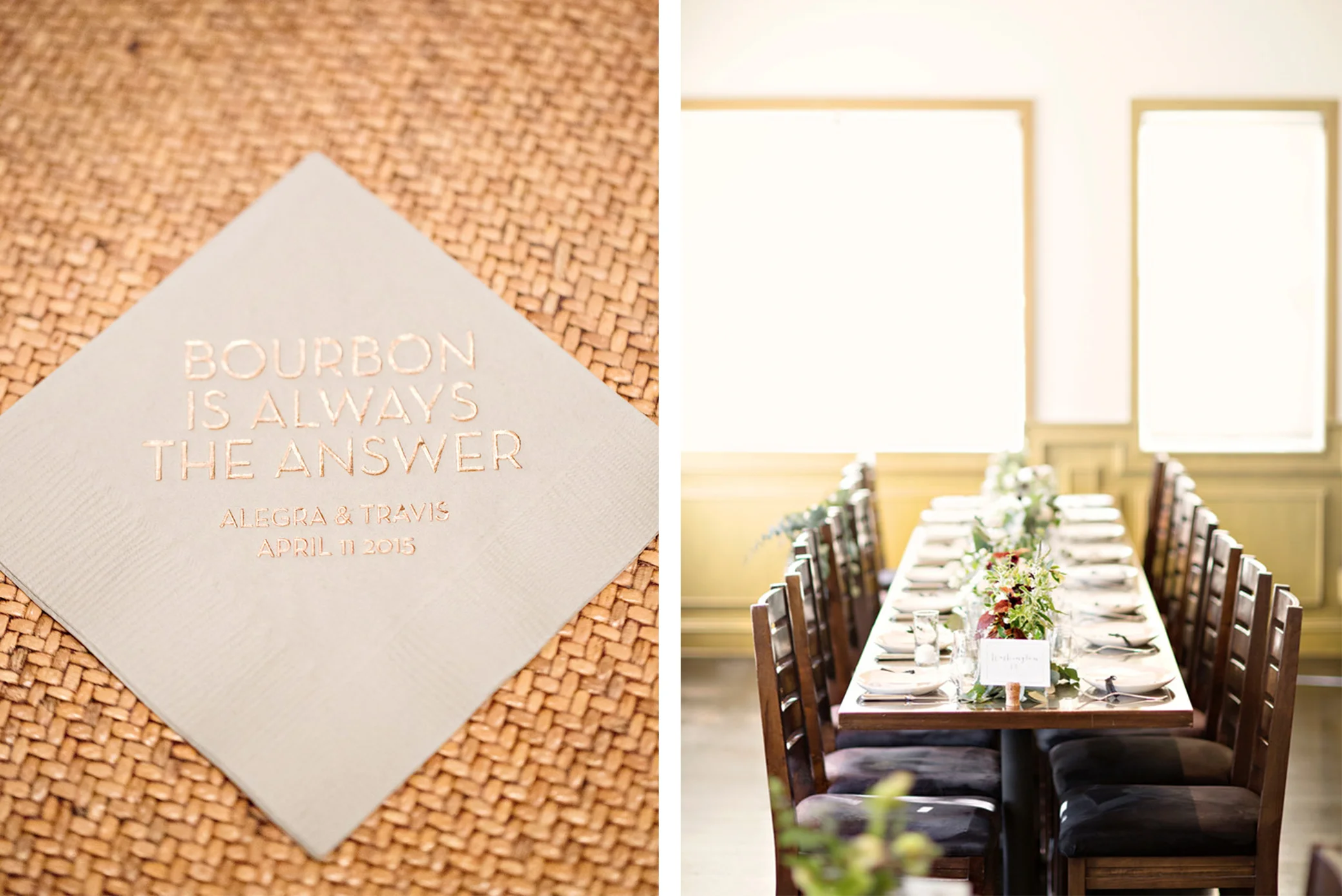 Wedding Napkins and Table Setting