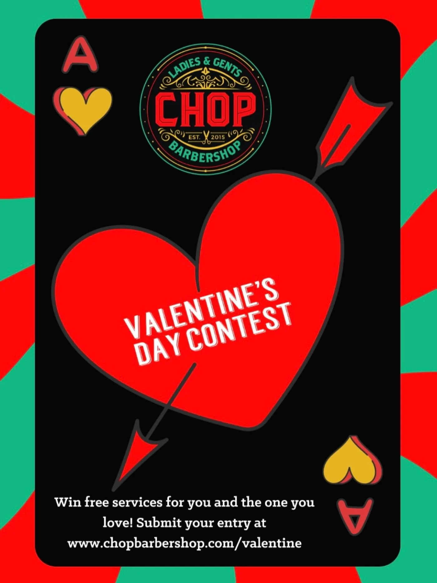 ❤️ LOVE IS IN THE HAIR ❤️

We&rsquo;re spreading the love at CHOP this Valentine&rsquo;s Day 💈✨
Know a couple that deserves a little extra pampering (and a date night)? 👀

💘 NOMINATE THEM TO WIN:
✂️ Free services at CHOP
🍽️ $100 Visa gift card fo