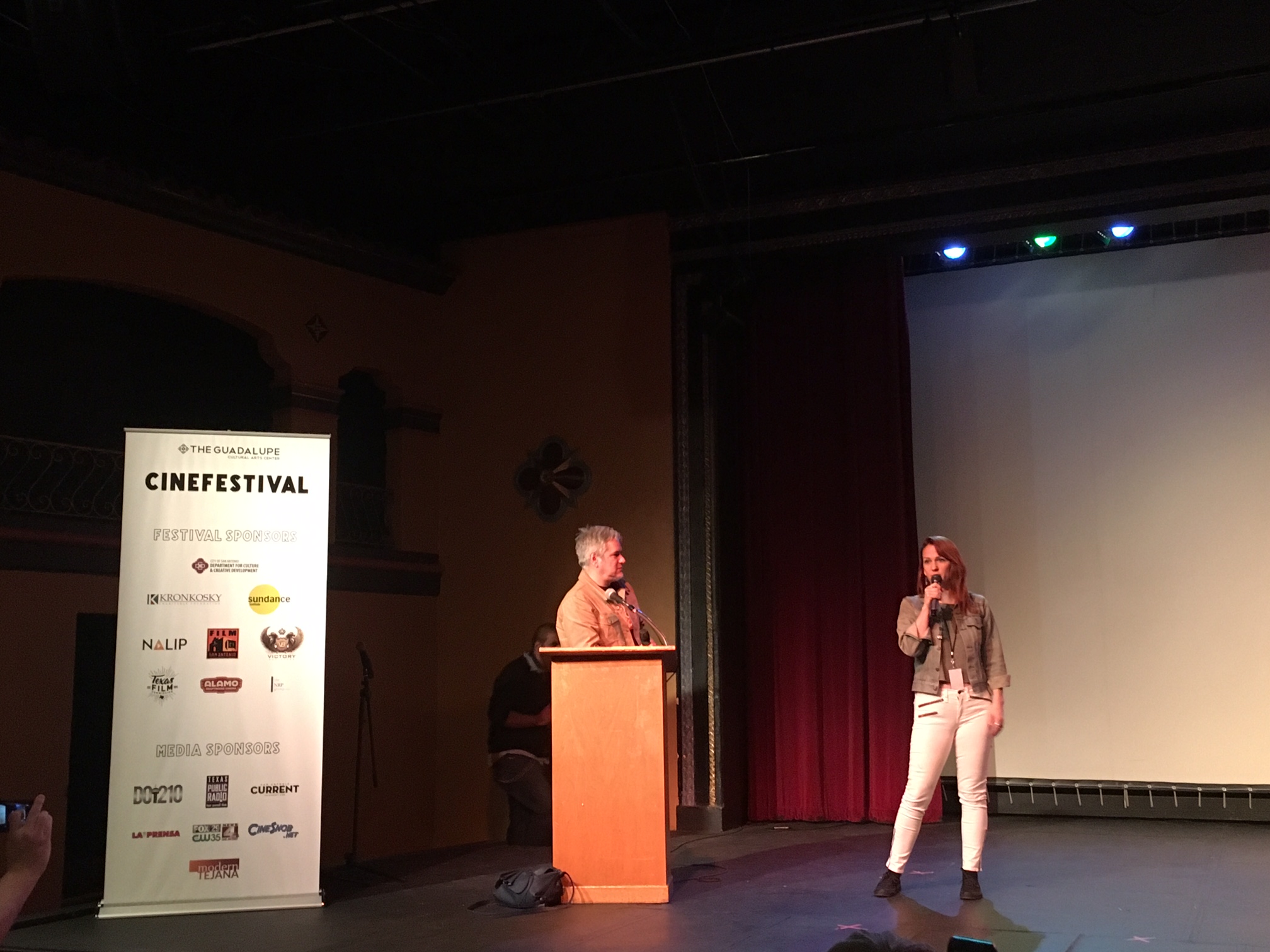 Angela Boatwright, Director of Los Punks answering questions after Cinefestival screening. Photo by Alyssa Bunting.