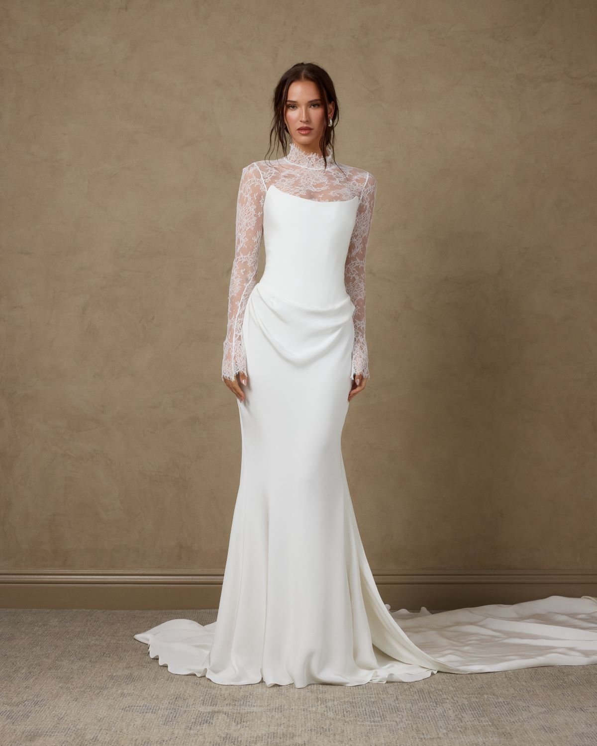 Katherine Tash - Hart gown paired with Sage Lace Bodysuit