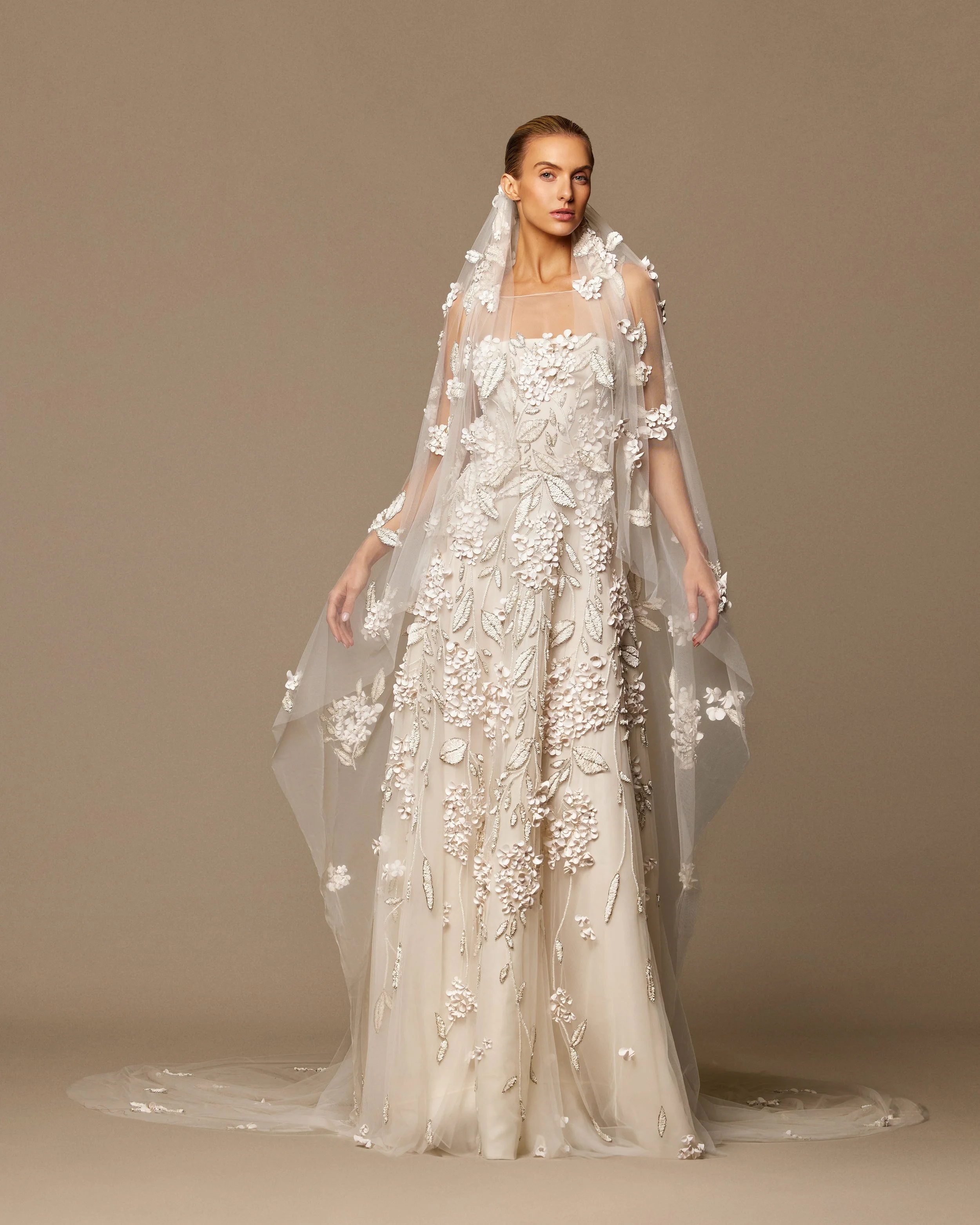 Naeem Khan Alessandra Wedding Dress with Veil