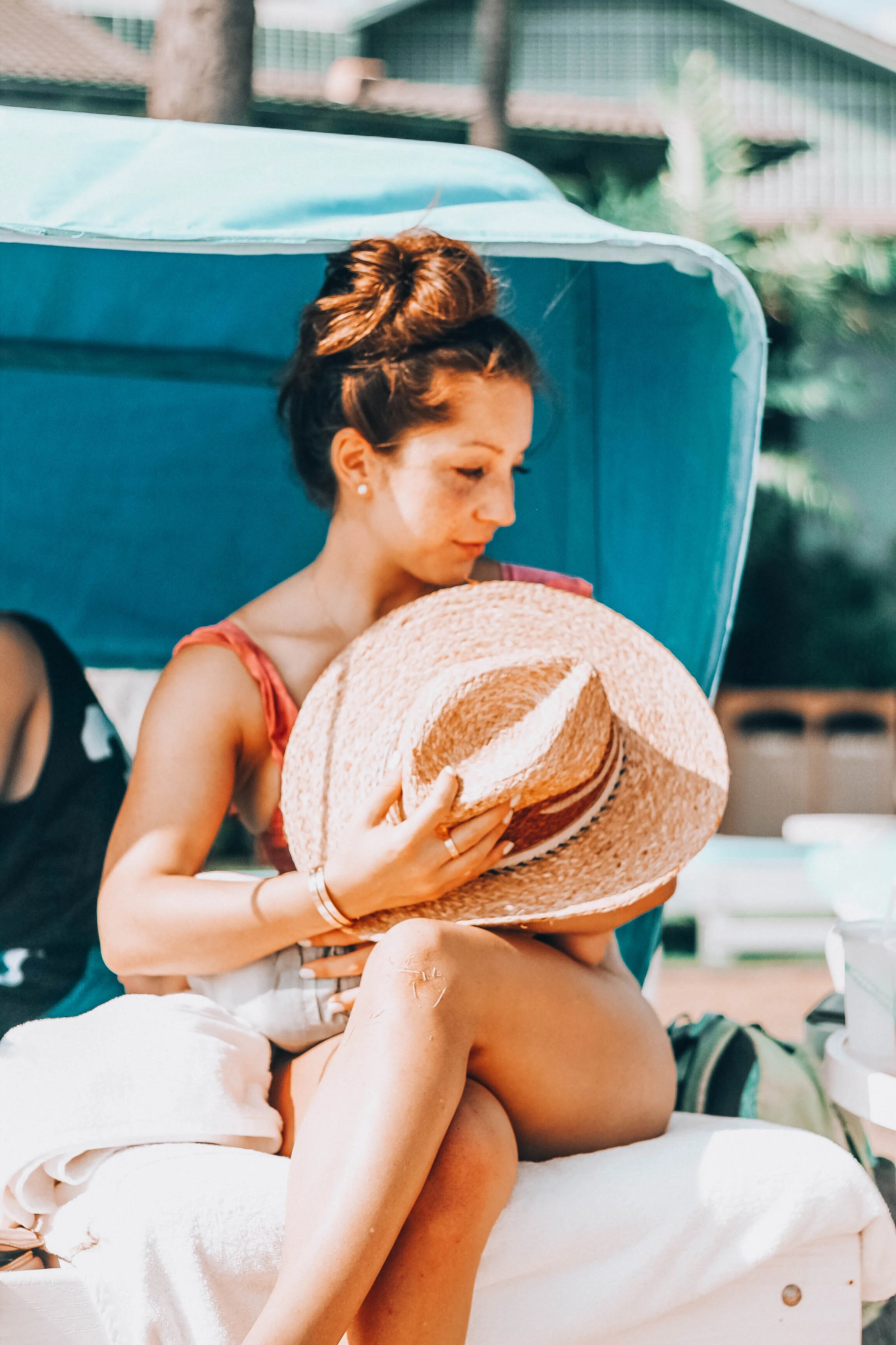 comfy cabana you can rent at the Kahala Hotel