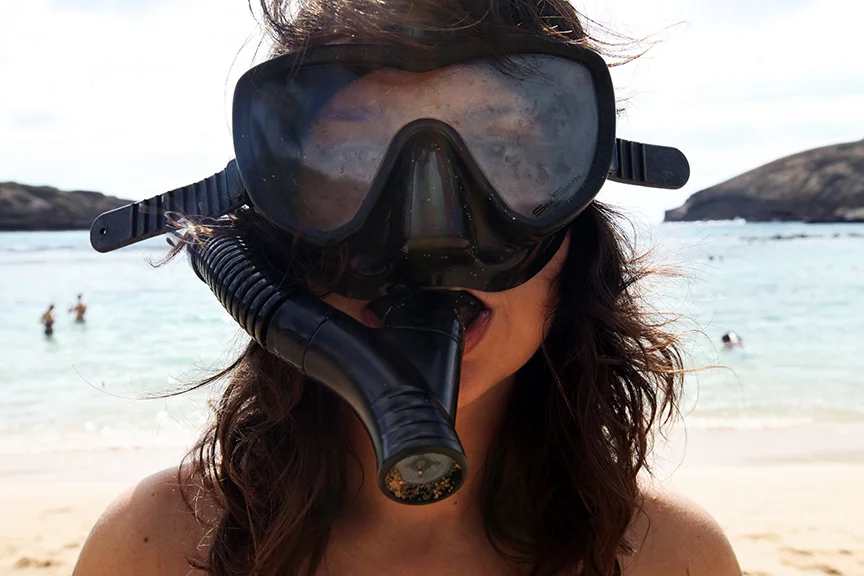 Honolulu, HI / October 29, 2011 - Stella and I like to snorkel when possible...and when appropriate.