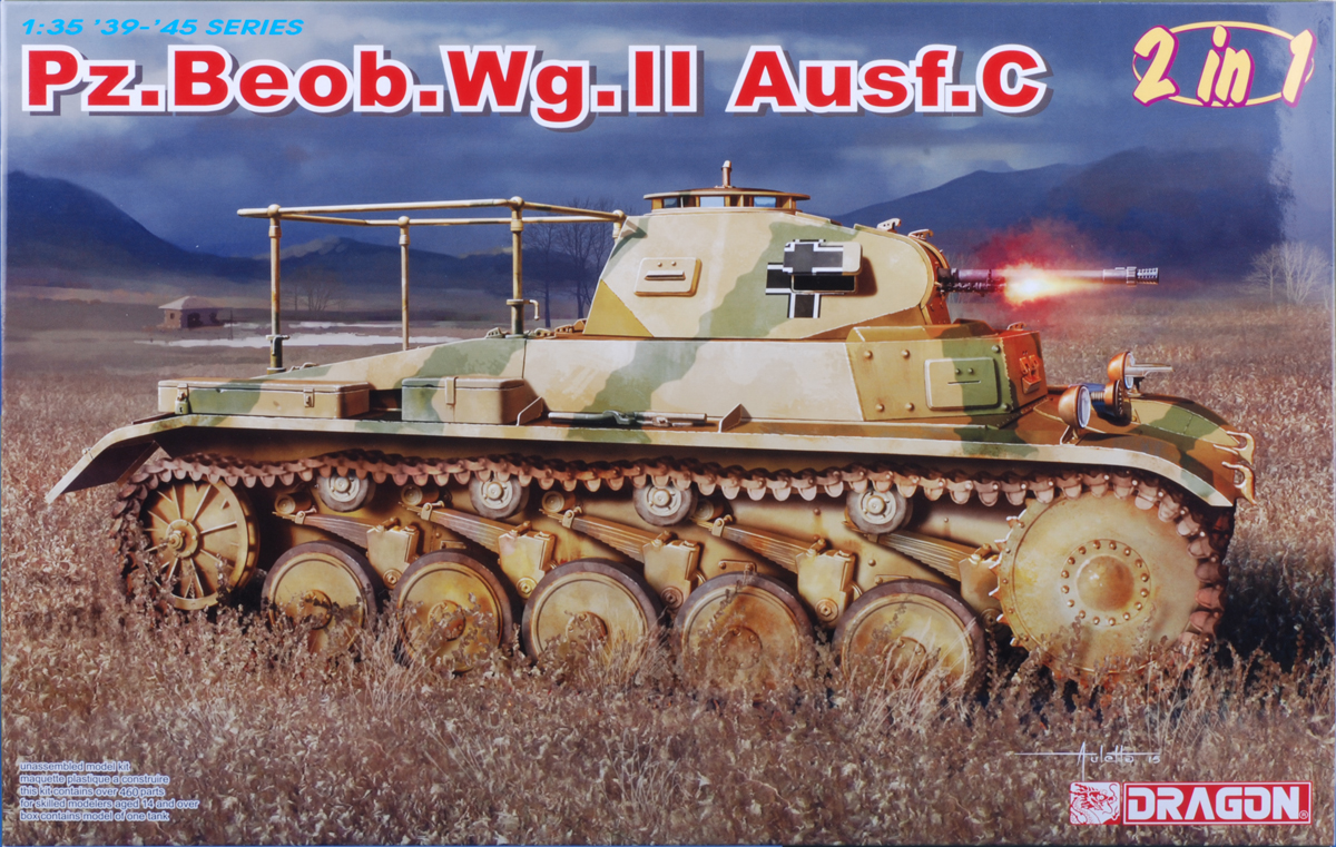 Dragon's Panzer II kit- Includes parts for multiple variants, including 1940 and 1941 modifications and parts for two different versions of the frame antenna.