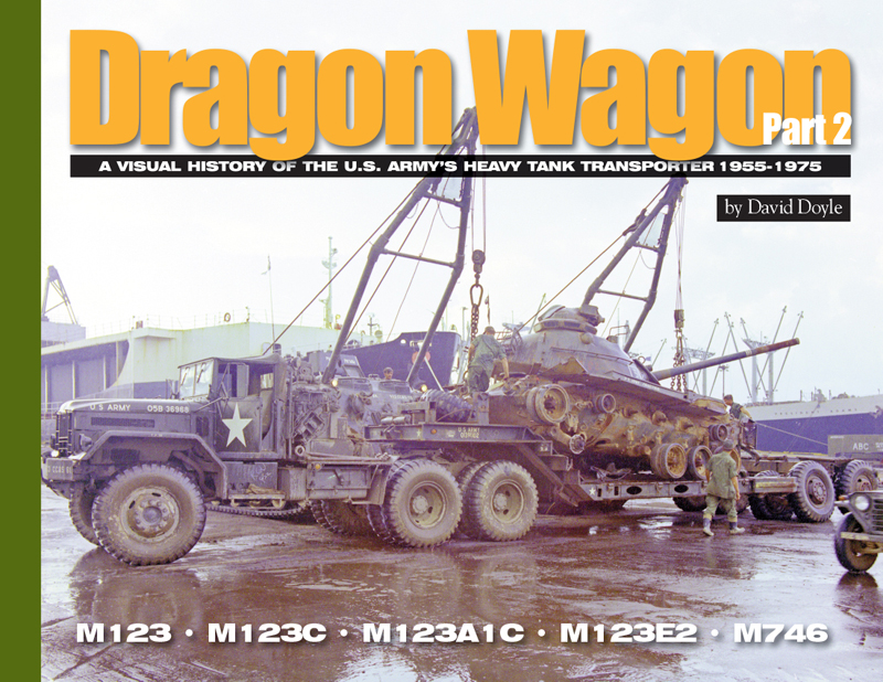 Dragon Wagon is the second in a series of titles covering the U.S. Army’s Heavy Tank Transporters. The first volume covered the M25/M26 Pacific family of vehicles and trailers during their service in WWII and Korea. Part 2 picks up the story with the successor to the Pacific; the magnificent 10-ton M123 tractor. The unarmored M123 soldiered on through the 1950s and Vietnam while paired with the modernized M15A1 and M15A2 trailers from WWII. Also covered is the rare and unusual M746 tractor with service pictures from its brief career. Photo coverage includes lavish color shots of the M123 in Vietnam, as well during development and testing. Additional detail photos are provided of the M123A1C, M123E2 and M746.