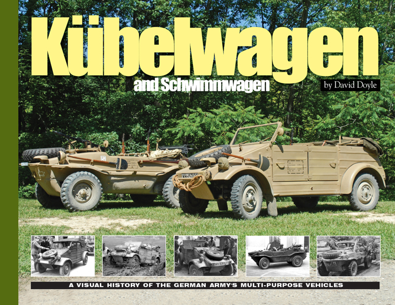The vehicle that was to become the Type 82 Kübelwagen had its roots in the development of the Volkswagen “People’s Car.” With war clouds gathering over Europe, the efforts of the Volkswagen facility were turned to the production of military vehicles. In January 1938 work began in earnest on the vehicle that would come to be popularly known as the Kübelwagen. The term Kübelwagen means “bucket car” and was actually applied to a variety of vehicles from a number of makers, but has come to be synonymous with the Volkswagen Type 82. Even under the skilled tutelage of Dr. Ferdinand Porsche, two years of work and testing were required before the Kübelwagen took its classic form. It was soon to become as ubiquitous as the U.S. Army’s Jeep and was also designed a produced as an amphibious car known as the Schwimmwagen. As always, this Visual History title mixes rare and interesting archival imagery with photos of restored vehicles. Produced with the full and complete cooperation of the Kübel Korps, one of the world’s largest Kübelwagen-Schwimmwagen restoration groups, this title presents only the very finest restored examples. Early examples of the Kübelwagen are featured, as is a very rare 1945 model. No detail is left unrevealed, with interiors, multiple engine views and undercarriages. Additionally, the Schwimmwagen is covered in equally great detail.