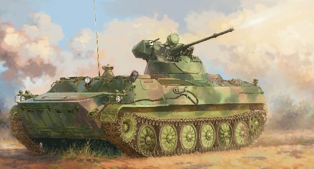 Known as the M 1970 in the west, the Soviet MT-LB was a light multi-purpose armored towing vehicle used in the 1960s and 1970s. With dozens of variants made for multiple countries over the course of many decades, the 6MB variant was fitted with a new turret from the BTR-80A. Kit consists of over 1,100 parts, including individual track links, copper cable and photo-etched parts.