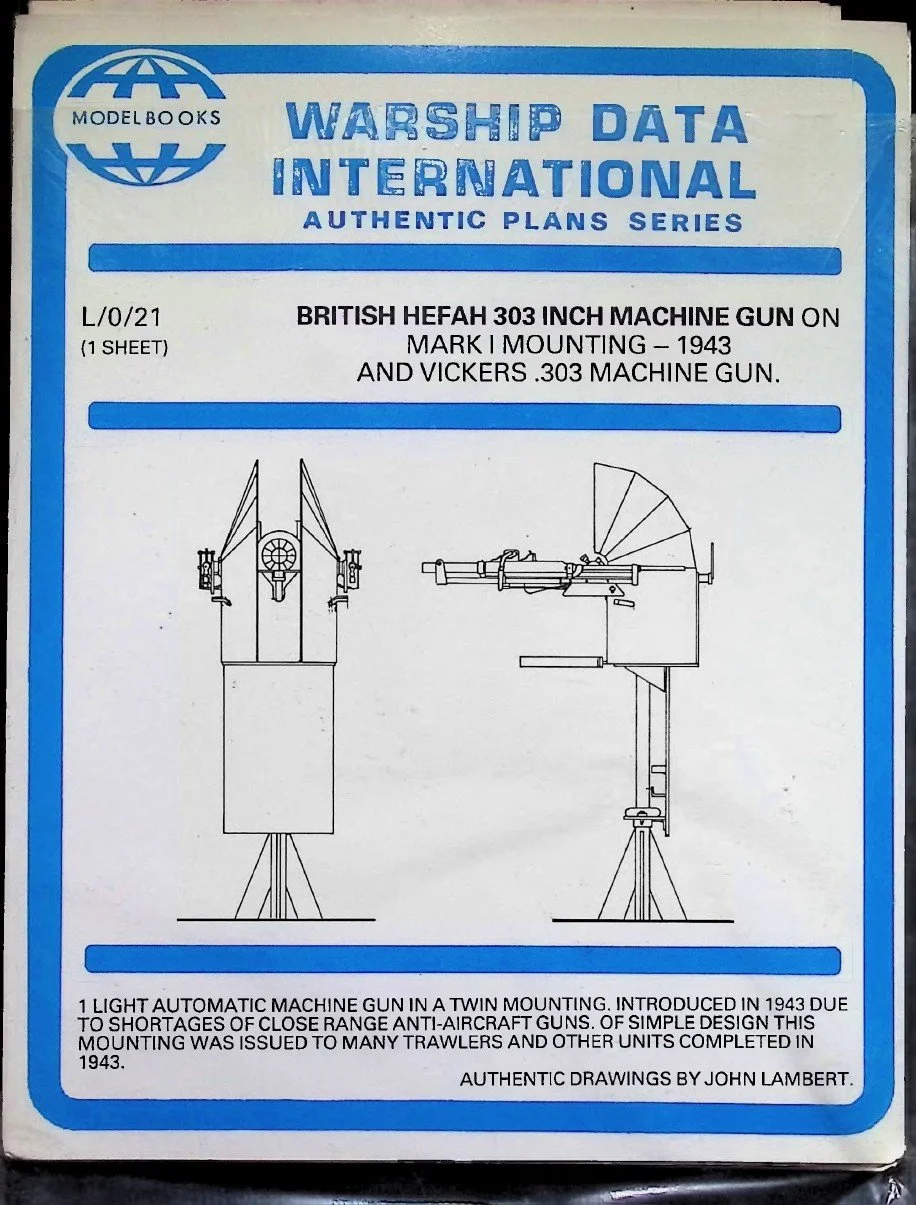 Warship Data International – L/0/21 British Hefah .303 inch Machine Gun on Mark I Mounting – 1943 and Vickers .303