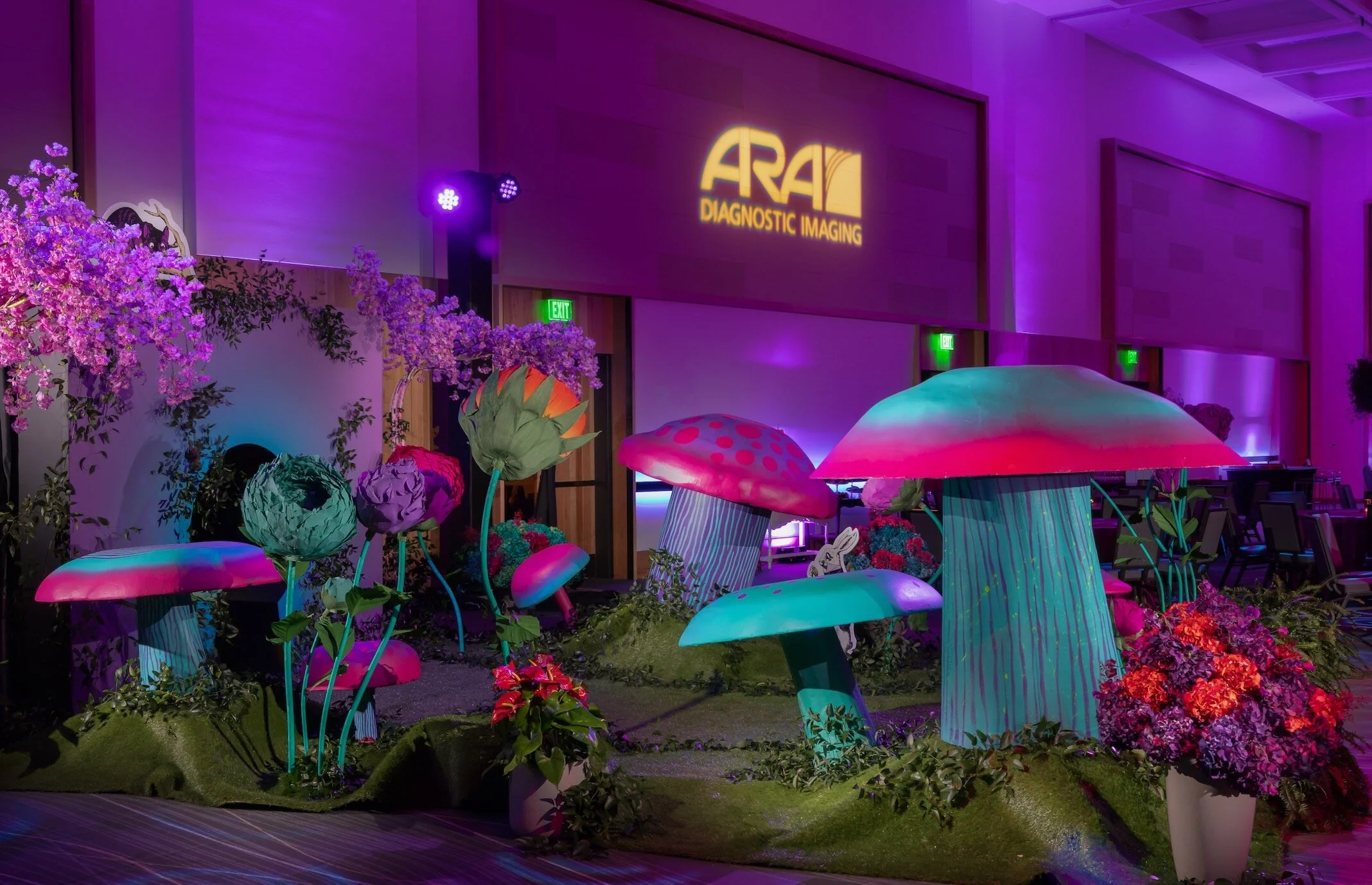 Alice in Wonderland Corporate Holiday Party custom builds